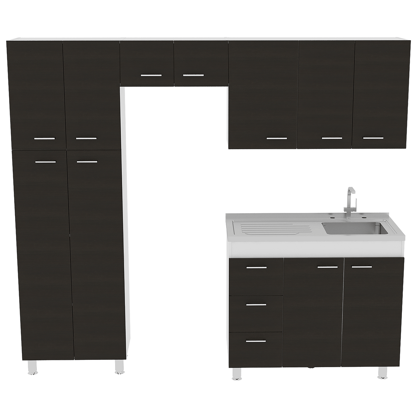 Cocina Completa Ferreti Rta Blanco + Wengue