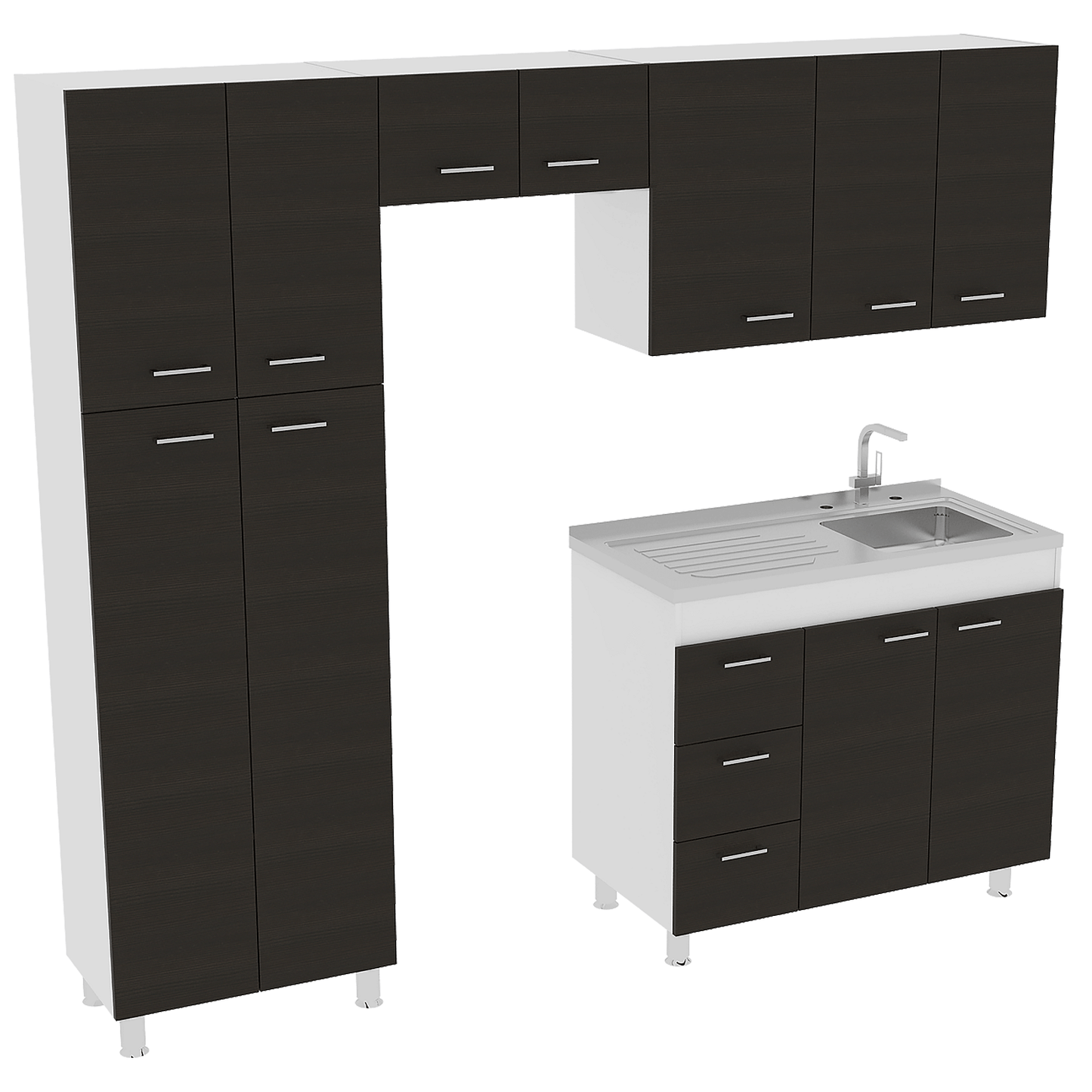 Cocina Completa Ferreti Rta Blanco + Wengue