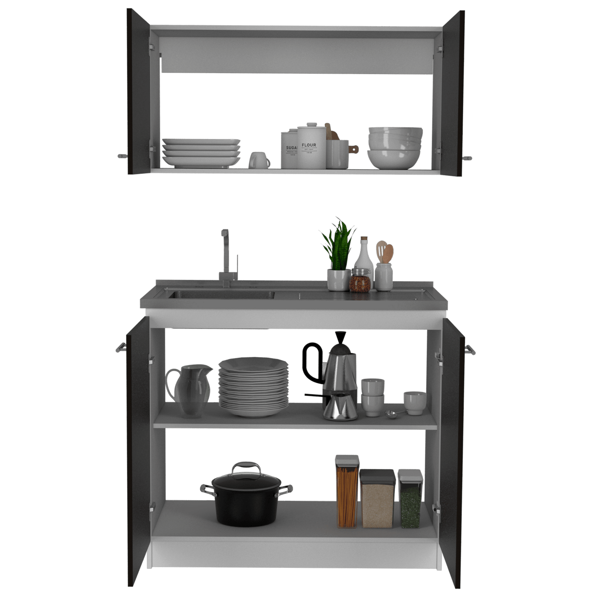 Cocina Napa 100 Rta Blanco Wengue Meson Izq