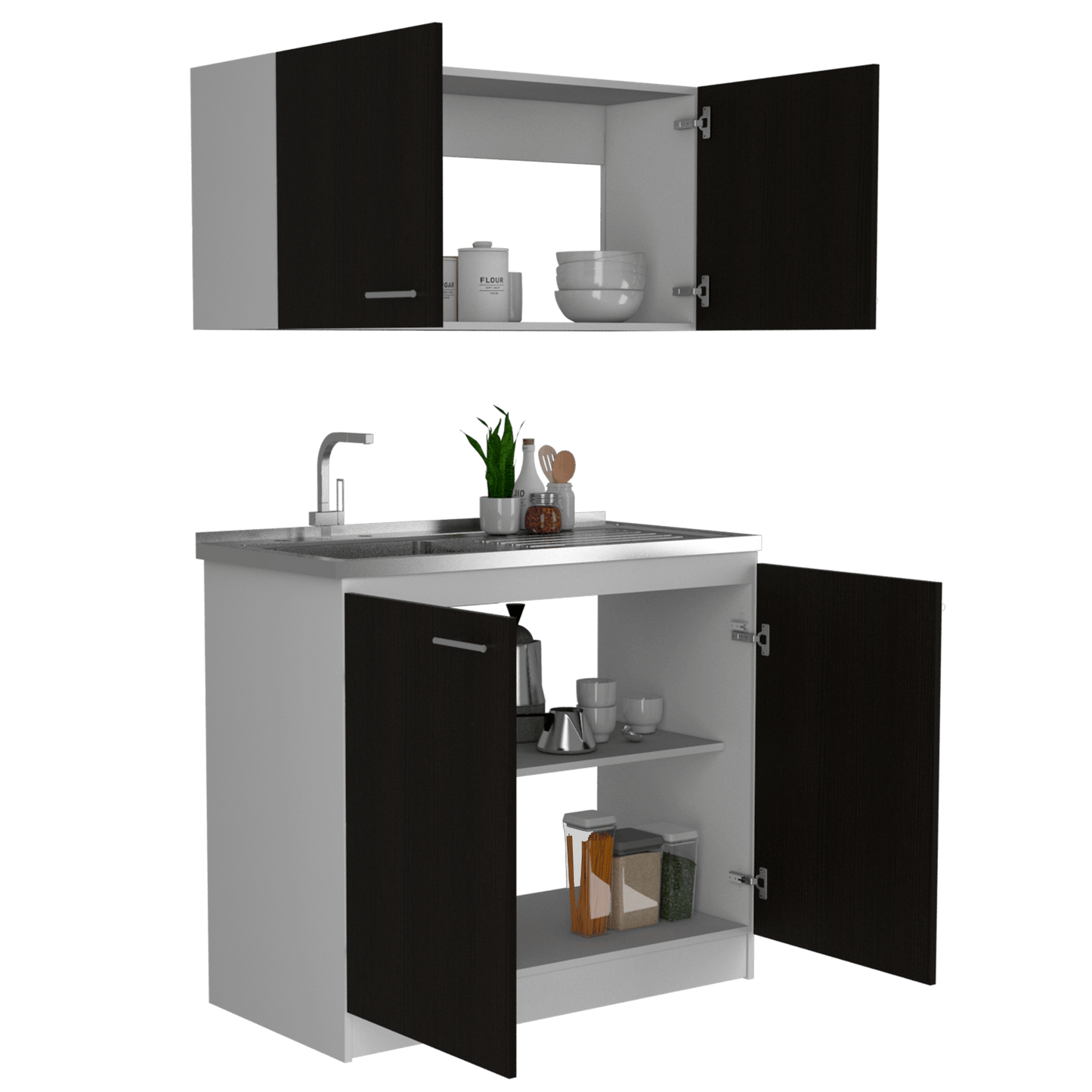 Cocina Napa 100 Rta Blanco Wengue Meson Izq