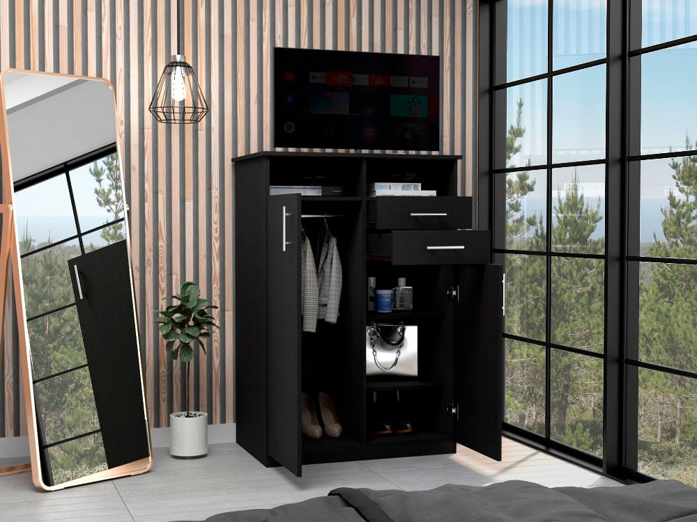 Closet Entretenimiento Eco Negro - Wengue