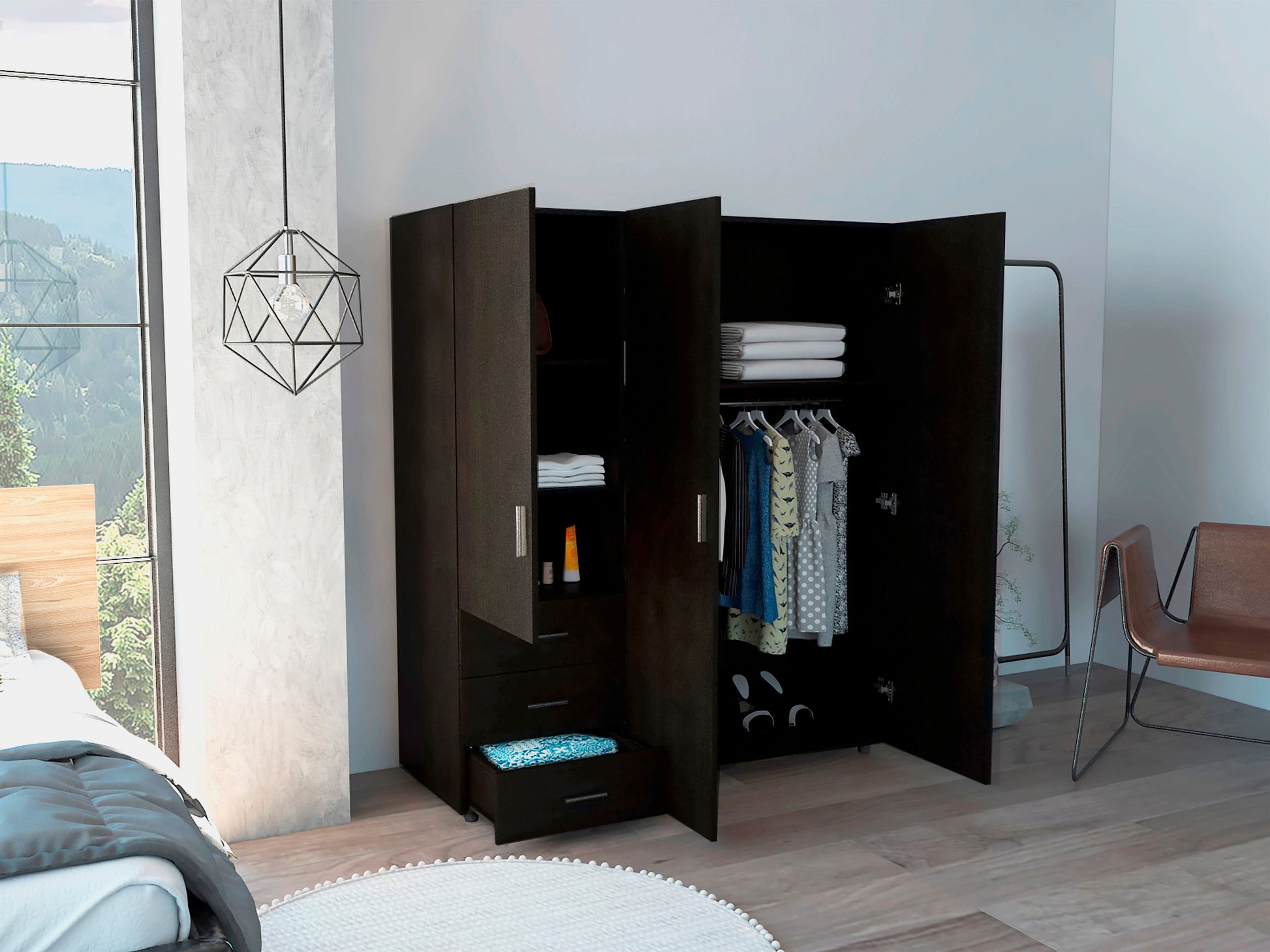 Armario Verona 161 X 140 X 51 Rta Wengue
