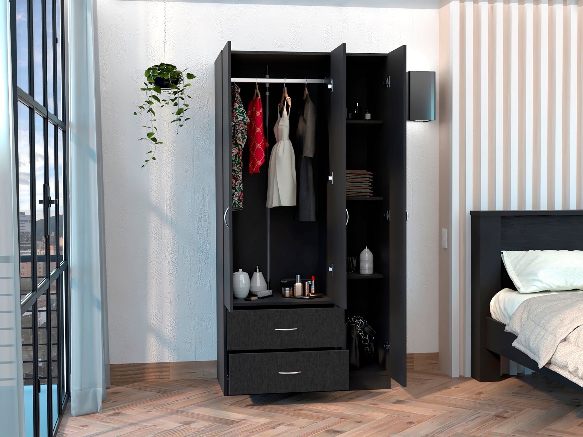 Closet Austral 3P 180 X 90 X 47 Rta Wengue