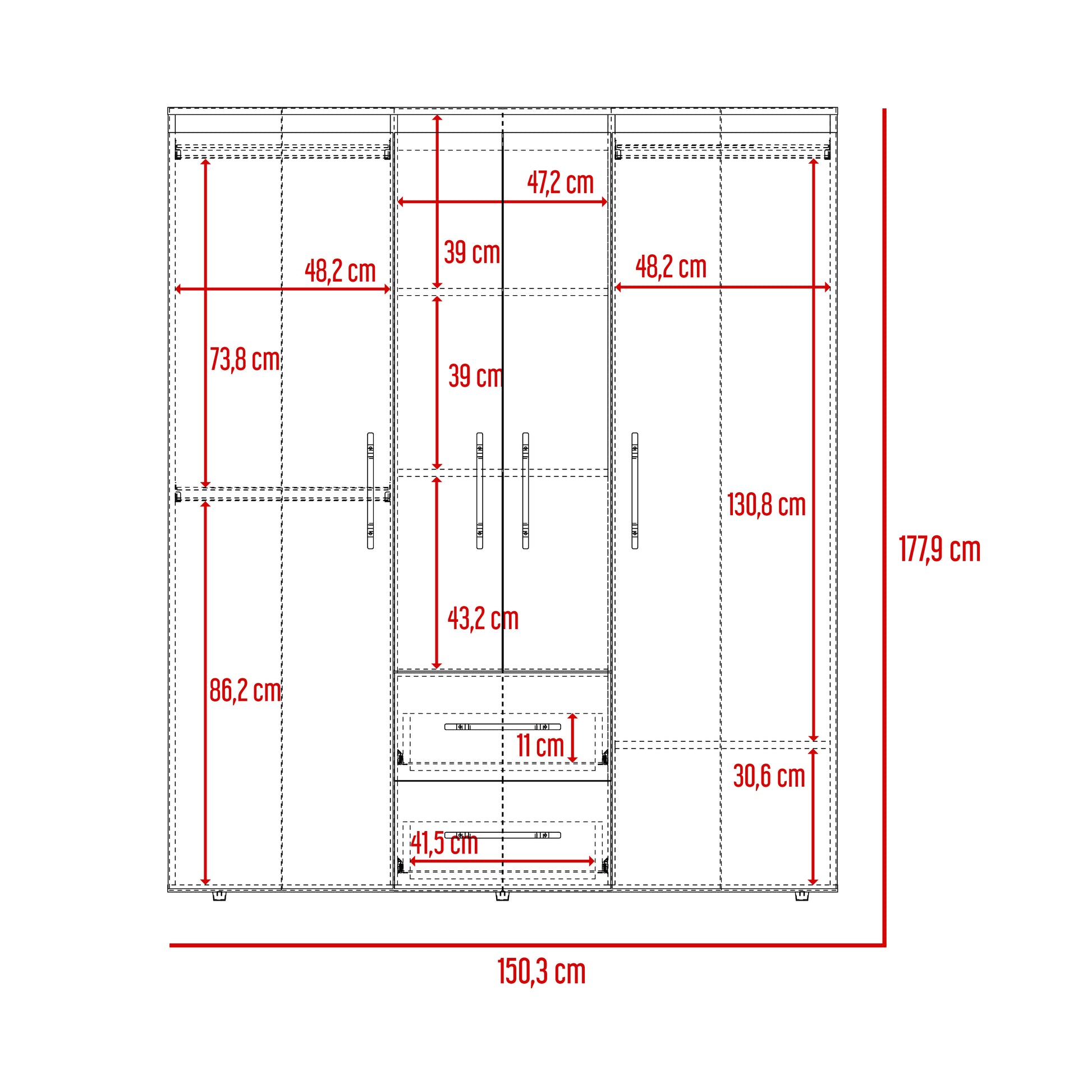 Closet Bariloche Eco 180 X 150 X 50 Rta Wengue