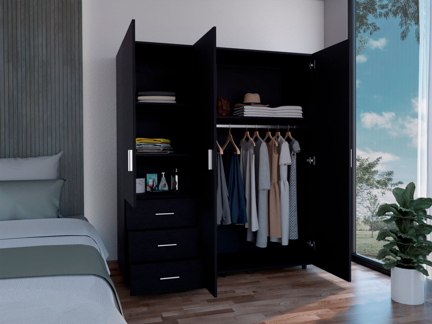 Armario Verona 161 X 140 X 51 Rta Wengue