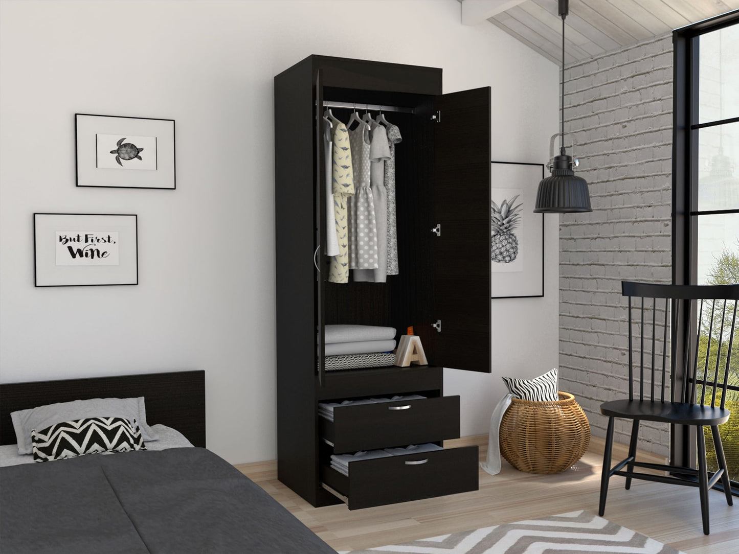 Closet Lisboa 2 Cajones Rta Wengue