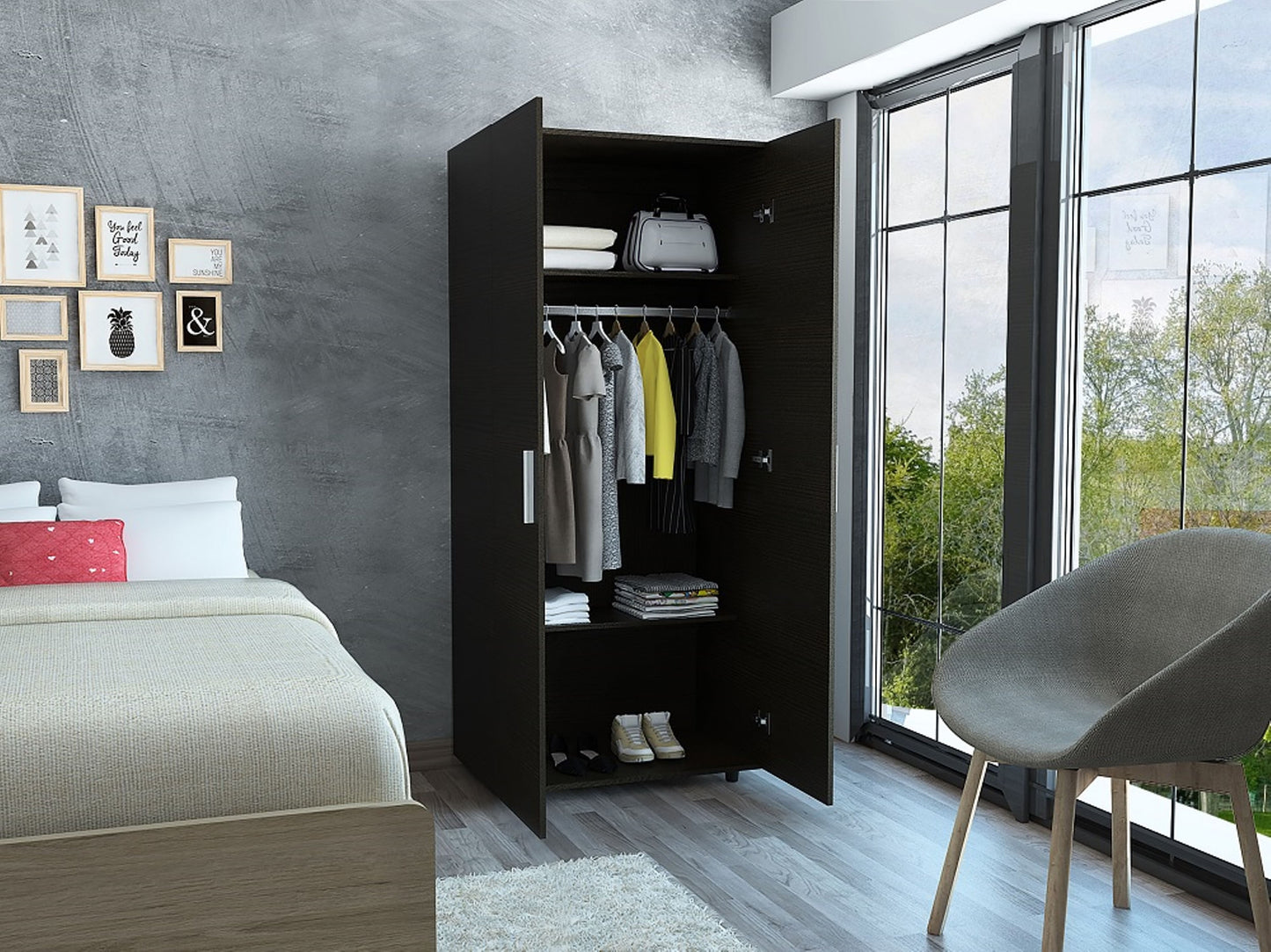 Closet Madrid 180 X 80 X 48 Rta Wengue