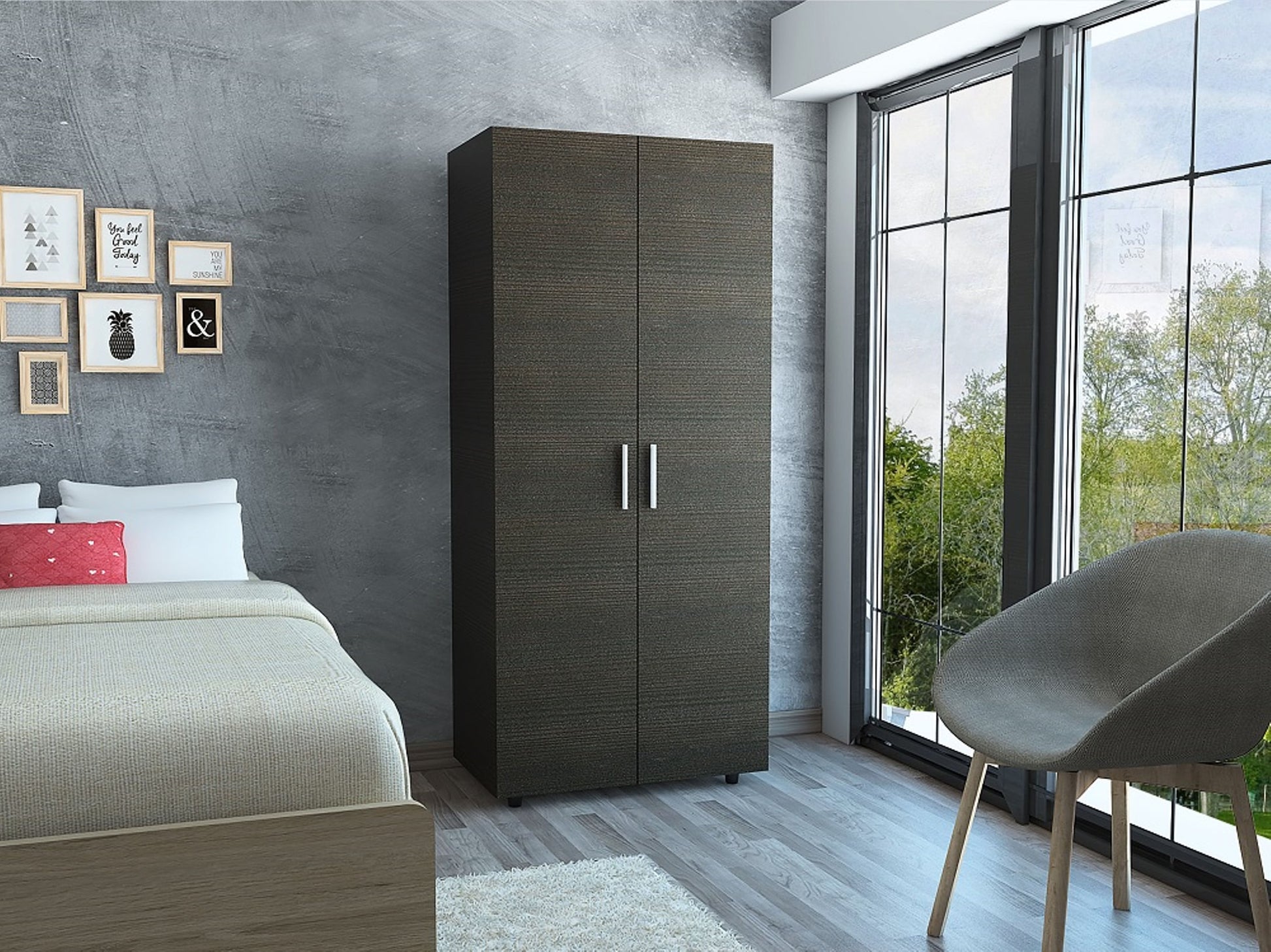 Closet Madrid 180 X 80 X 48 Rta Wengue