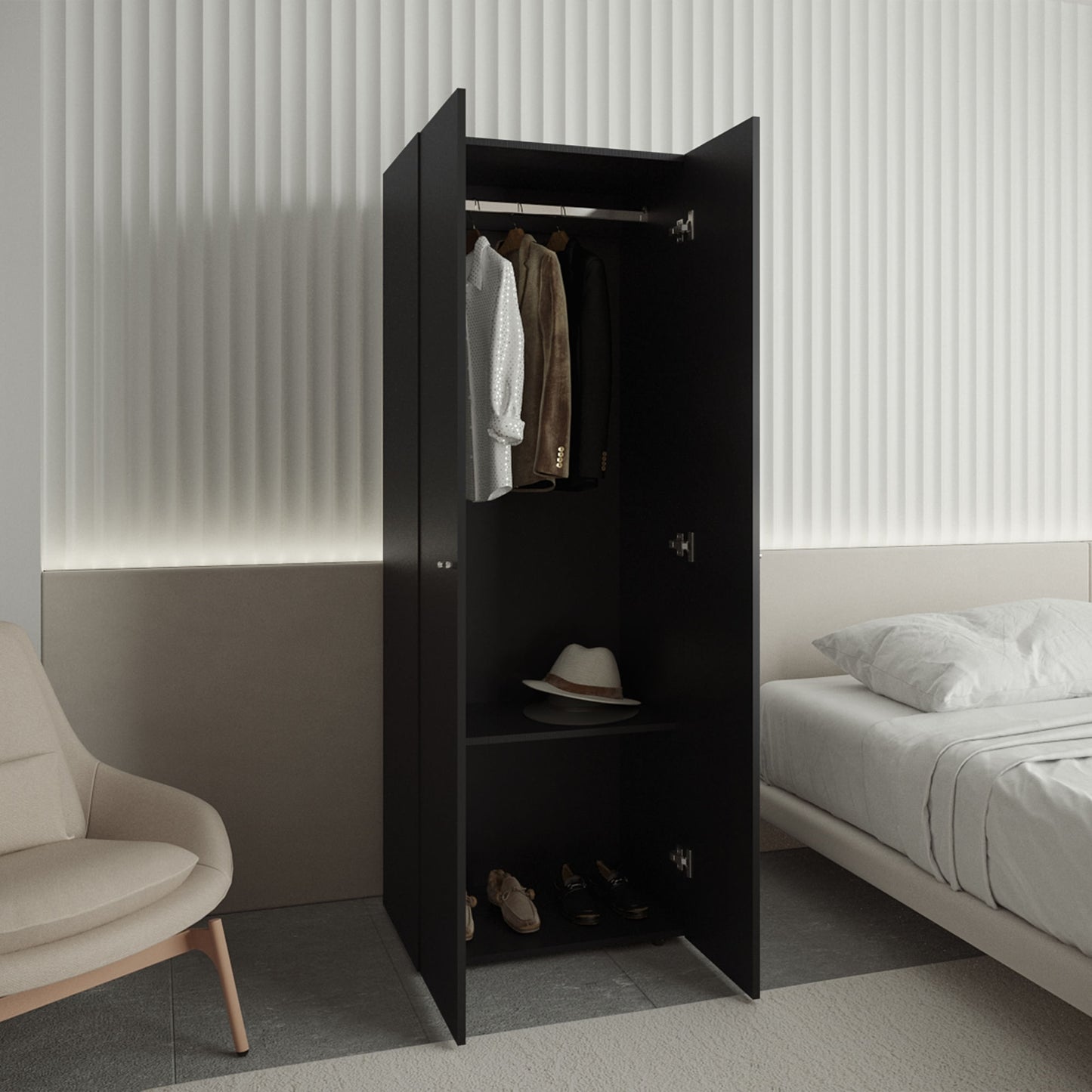 Closet 2 Puertas E1 Tuhogar 170X60X40 Rta Wengue