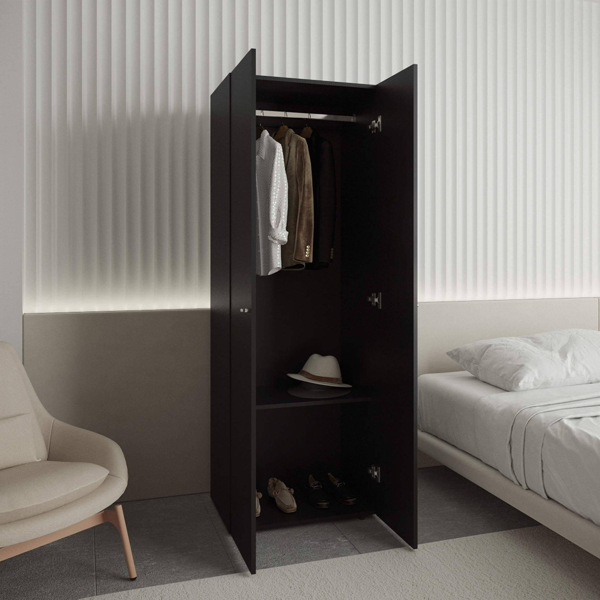 Closet 2 Puertas E1 Tuhogar 170X60X40 Rta Wengue