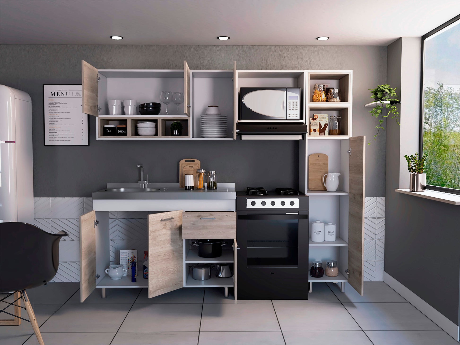 Cocina Lisz 220 Rta Blanco + Bardolino