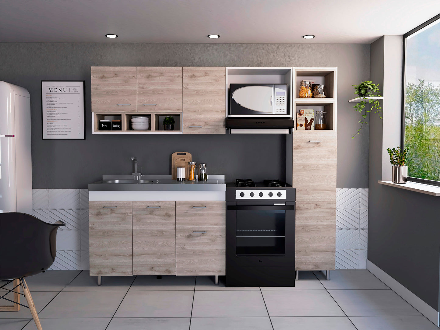 Cocina Lisz 220 Rta Blanco + Bardolino
