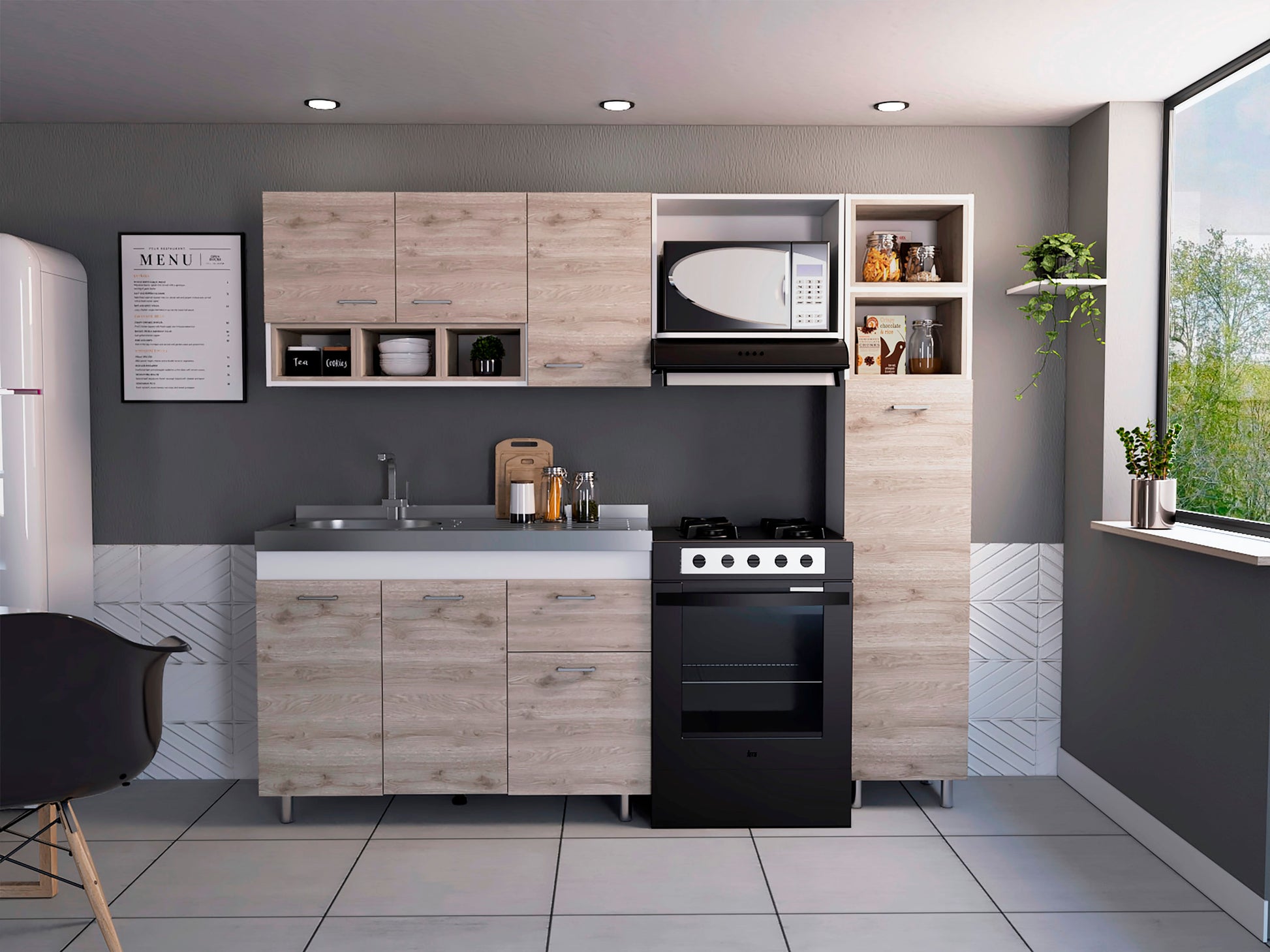 Cocina Lisz 220 Rta Blanco + Bardolino