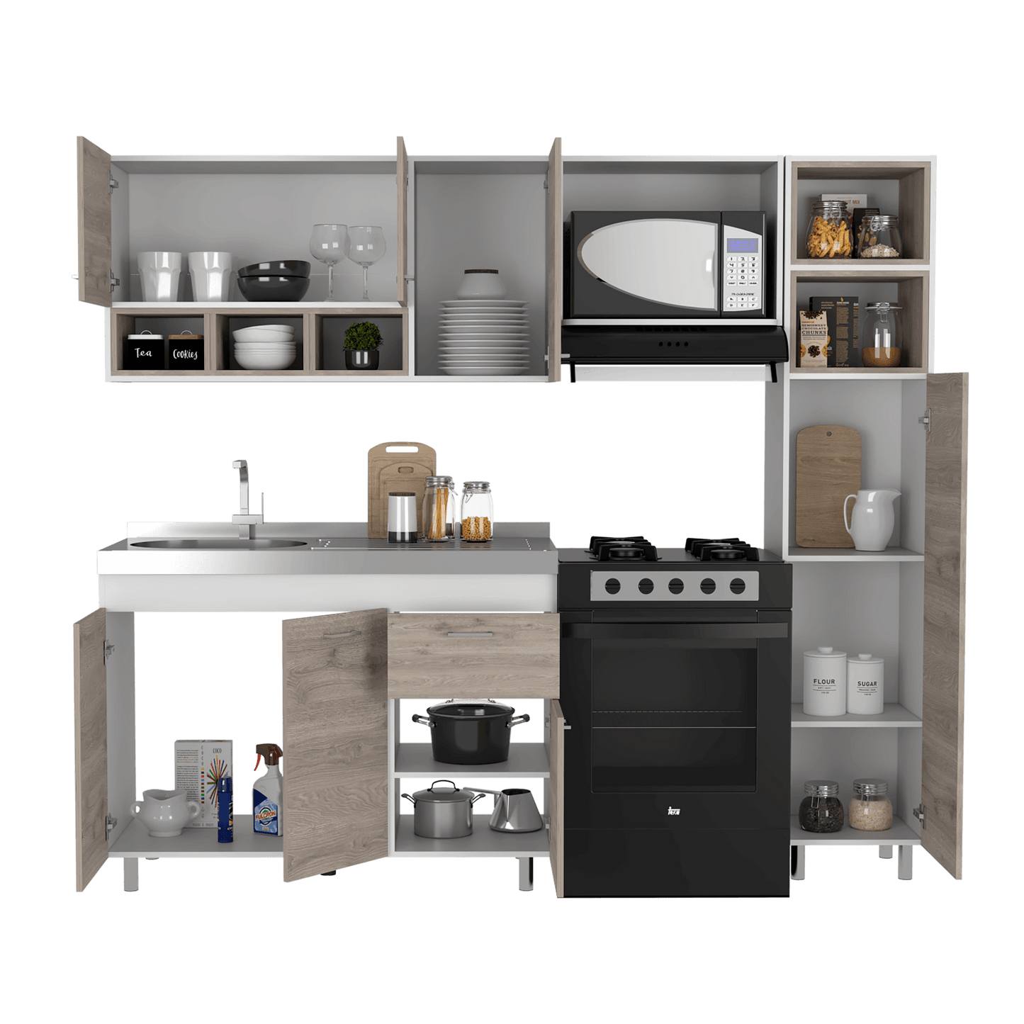Cocina Lisz 220 Rta Blanco + Bardolino