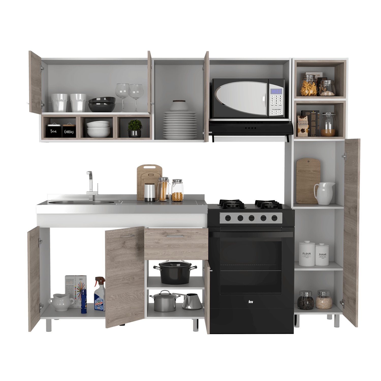 Cocina Lisz 220 Rta Blanco + Bardolino