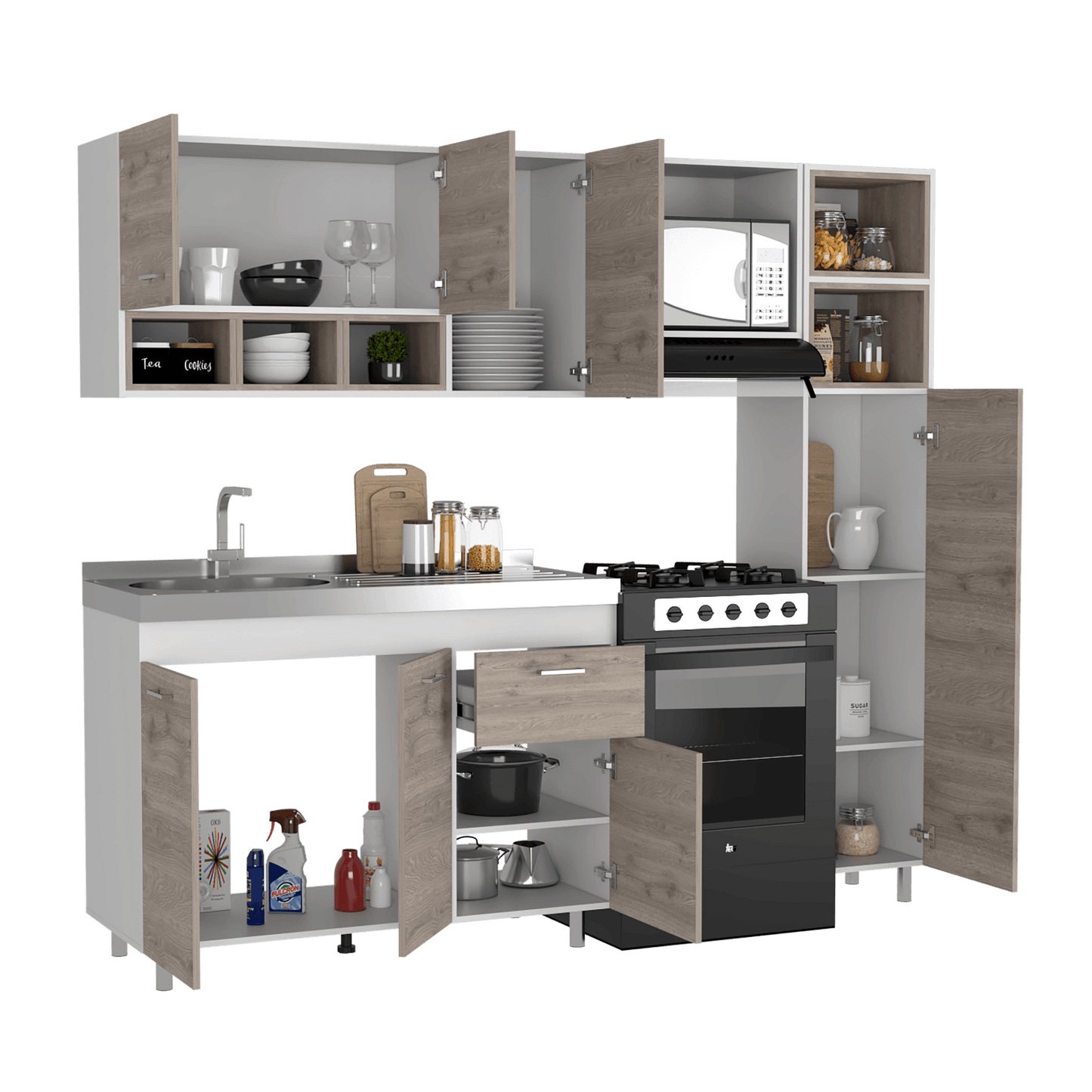 Cocina Lisz 220 Rta Blanco + Bardolino