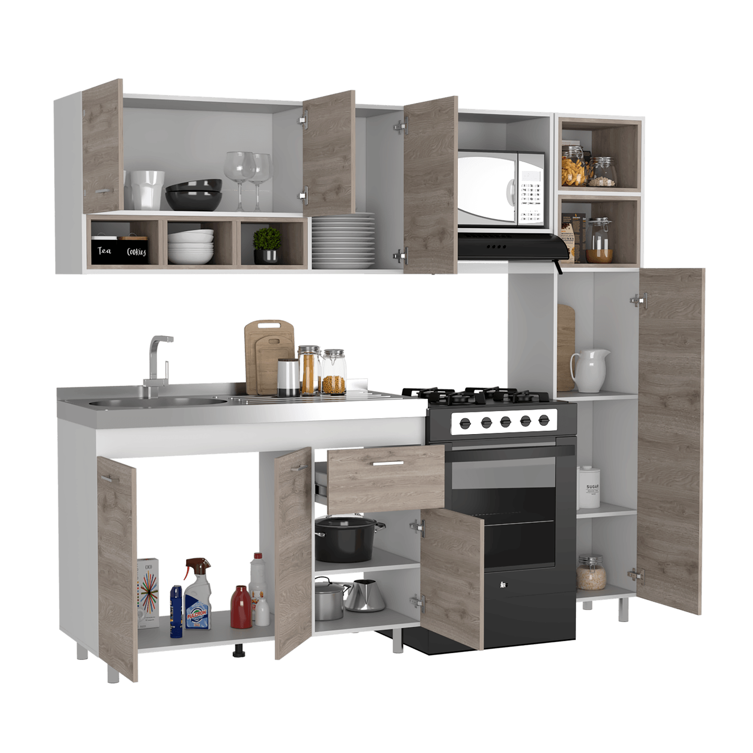 Cocina Lisz 220 Rta Blanco + Bardolino