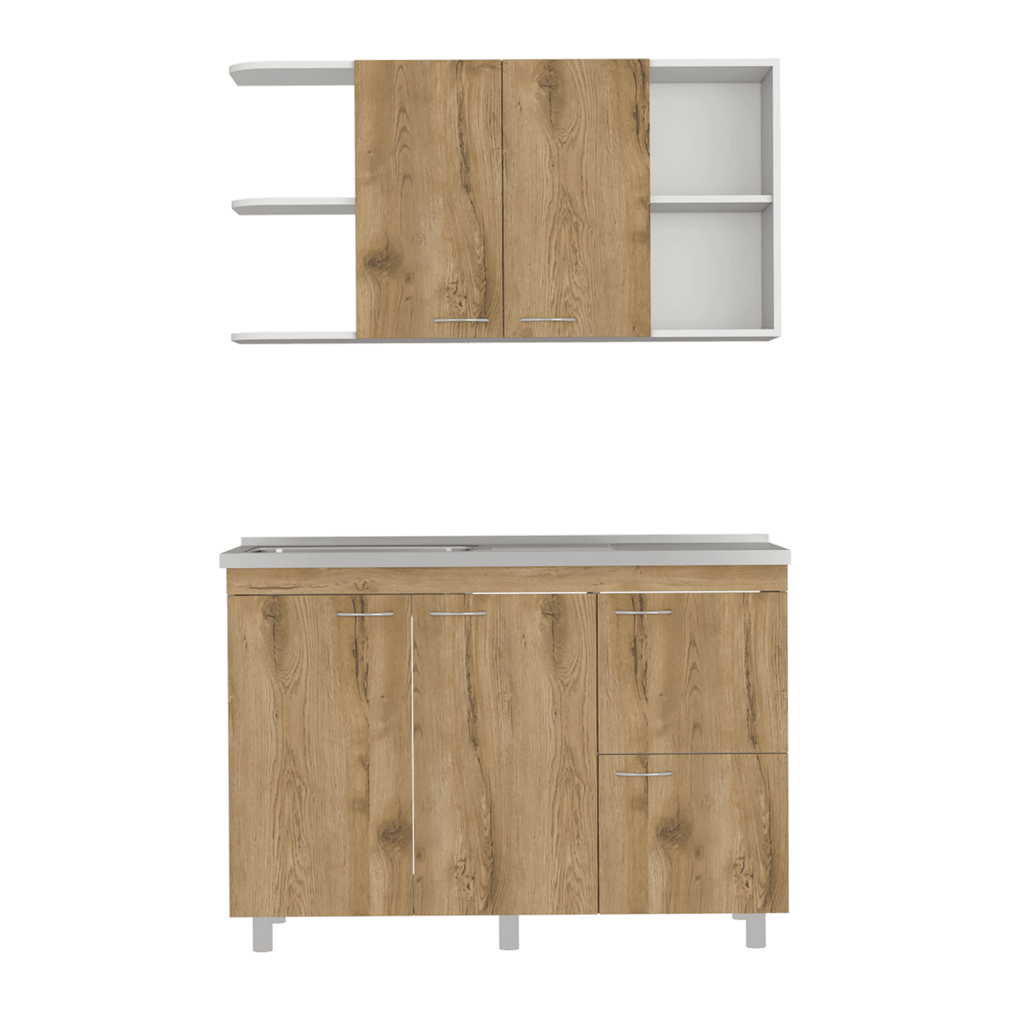 Cocina De 120 Elica Lite Rta Blanco + Macadamia