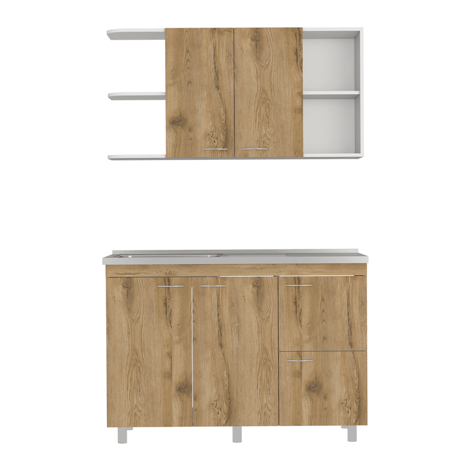 Cocina De 120 Elica Lite Rta Blanco + Macadamia