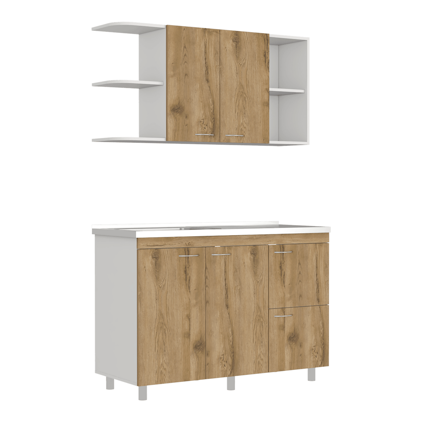 Cocina De 120 Elica Lite Rta Blanco + Macadamia