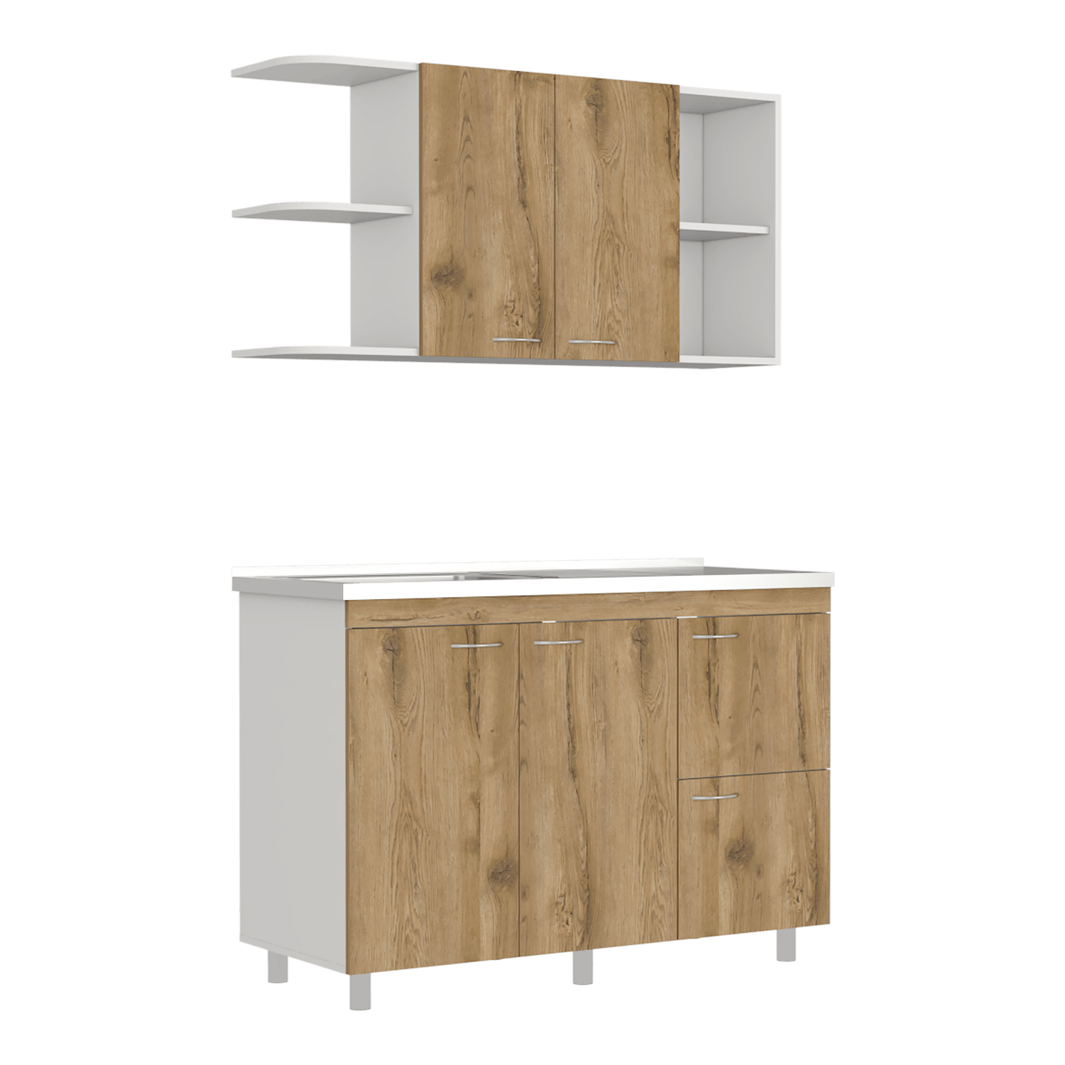 Cocina De 120 Elica Lite Rta Blanco + Macadamia