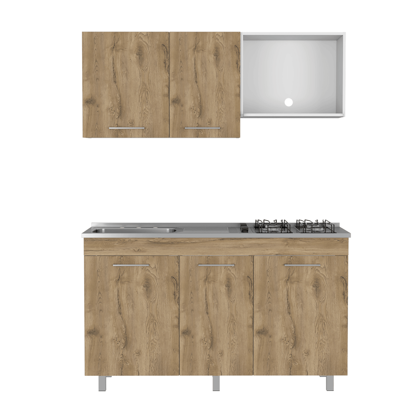 Cocina 150 Miro Lite Rta Macadamia + Blanco