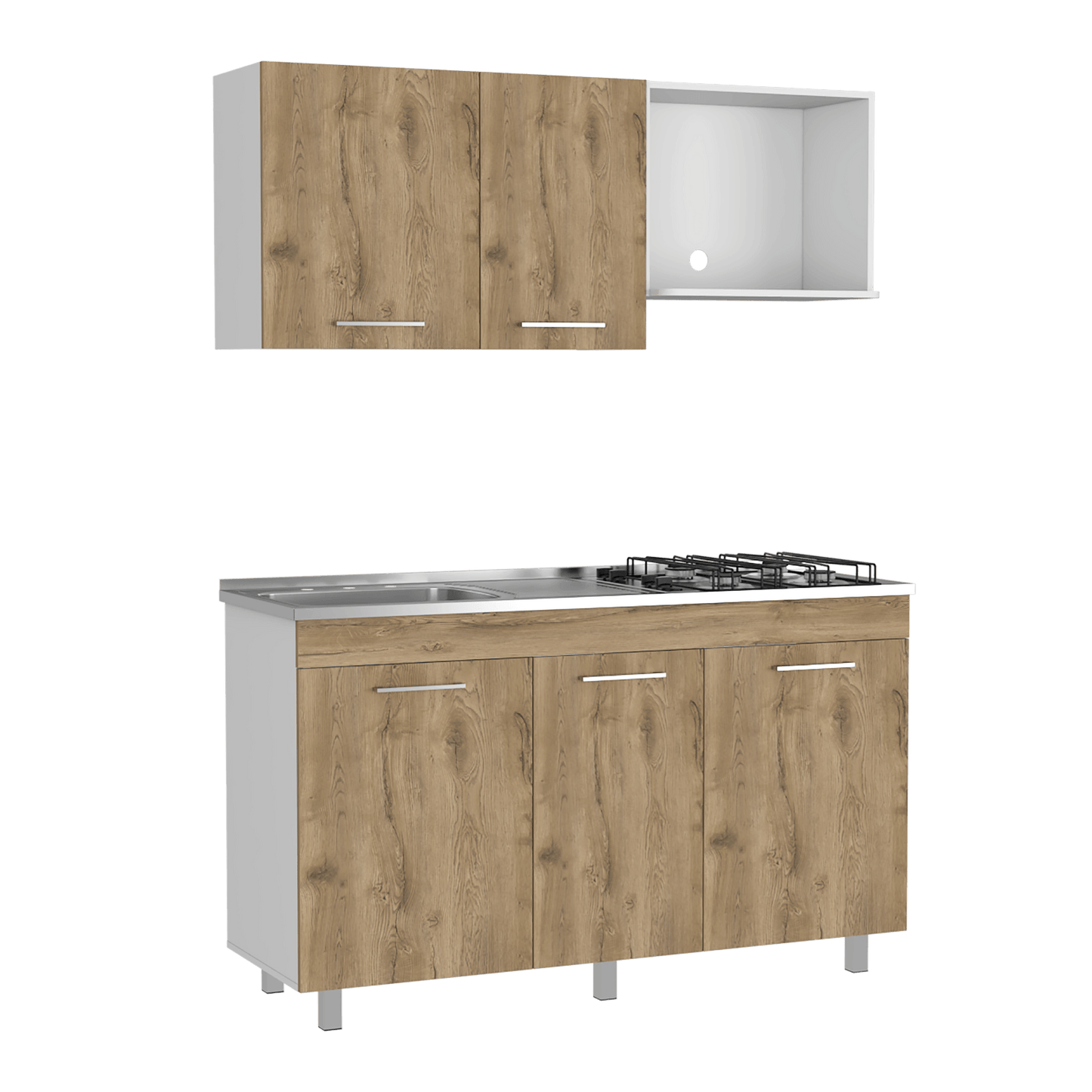 Cocina 150 Miro Lite Rta Macadamia + Blanco