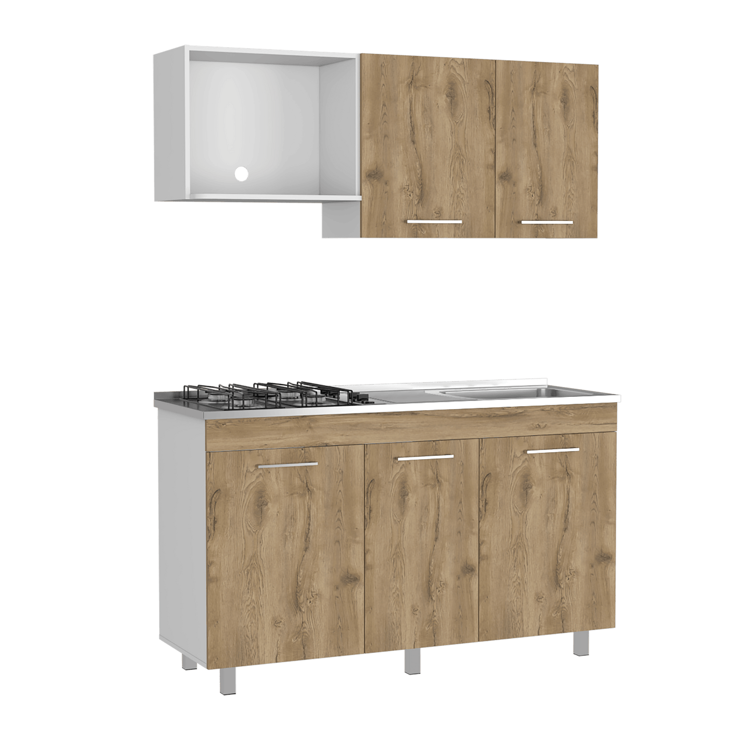 Cocina 150 Miro Lite Rta Macadamia + Blanco