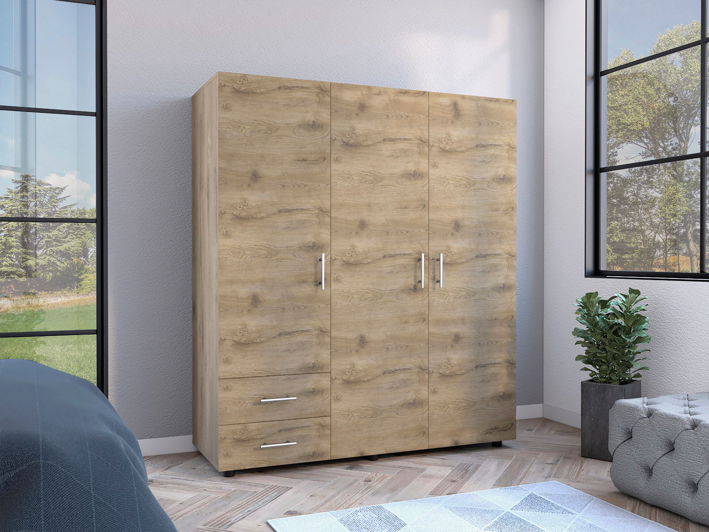 Closet Dassel 161 X 140 X 51 Rta Macadamia + Blanco