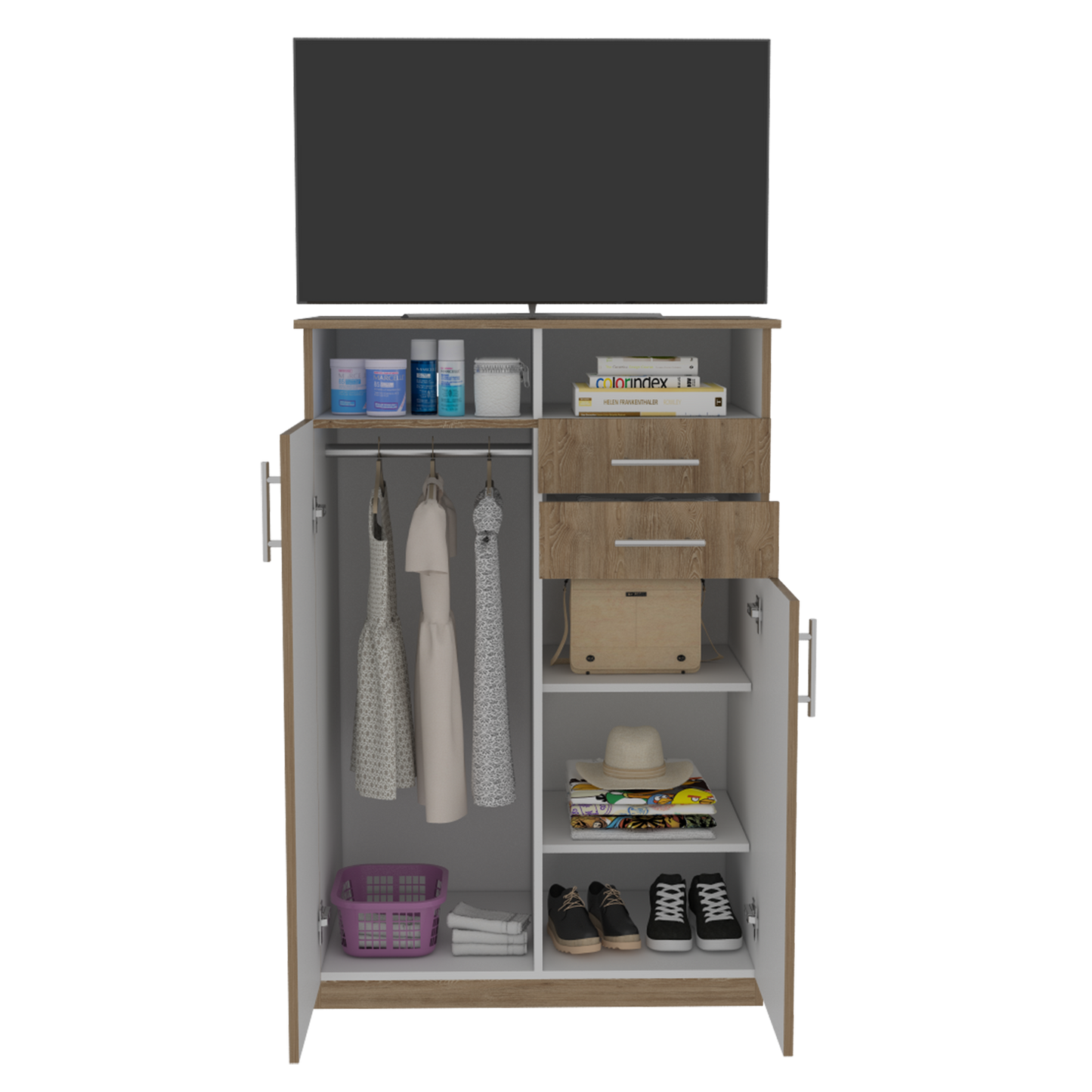 Closet Entretenimiento Eco Rta Miel Blanco