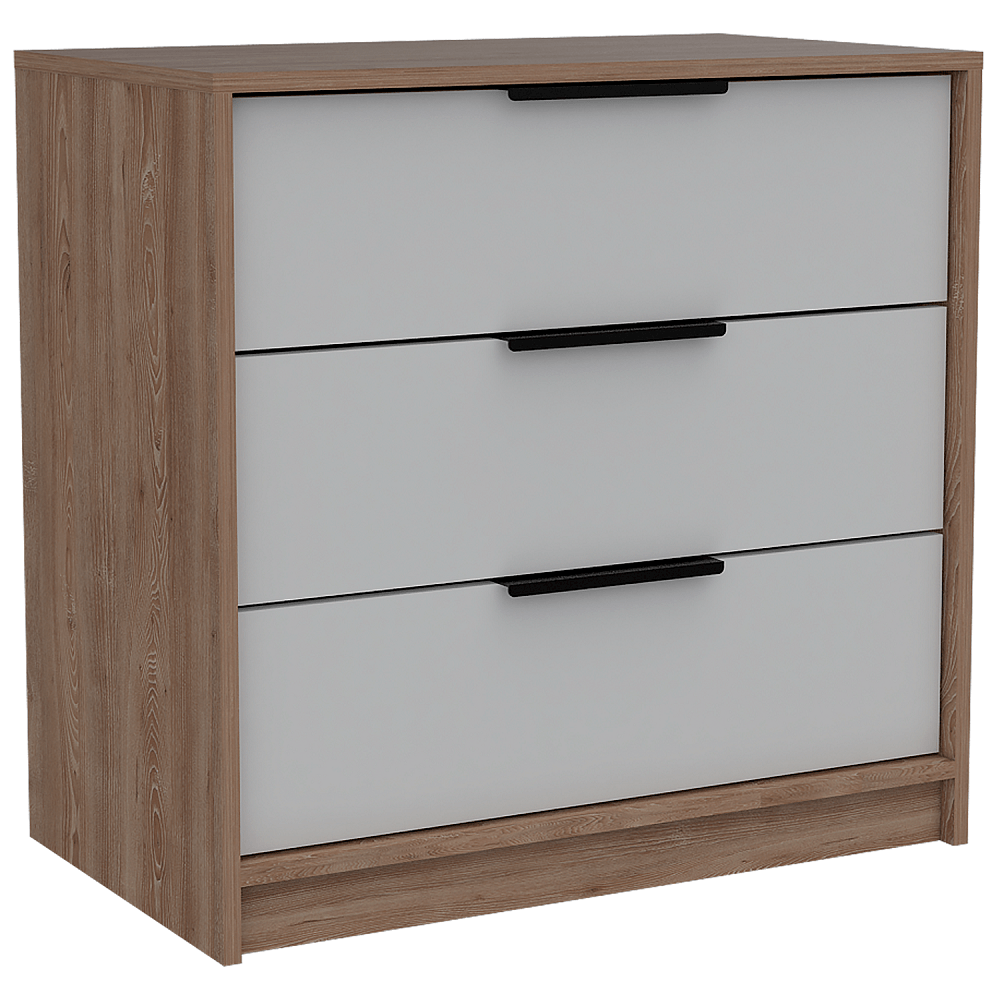 Comoda 3 Cajones Kaia Rta Miel + Blanco