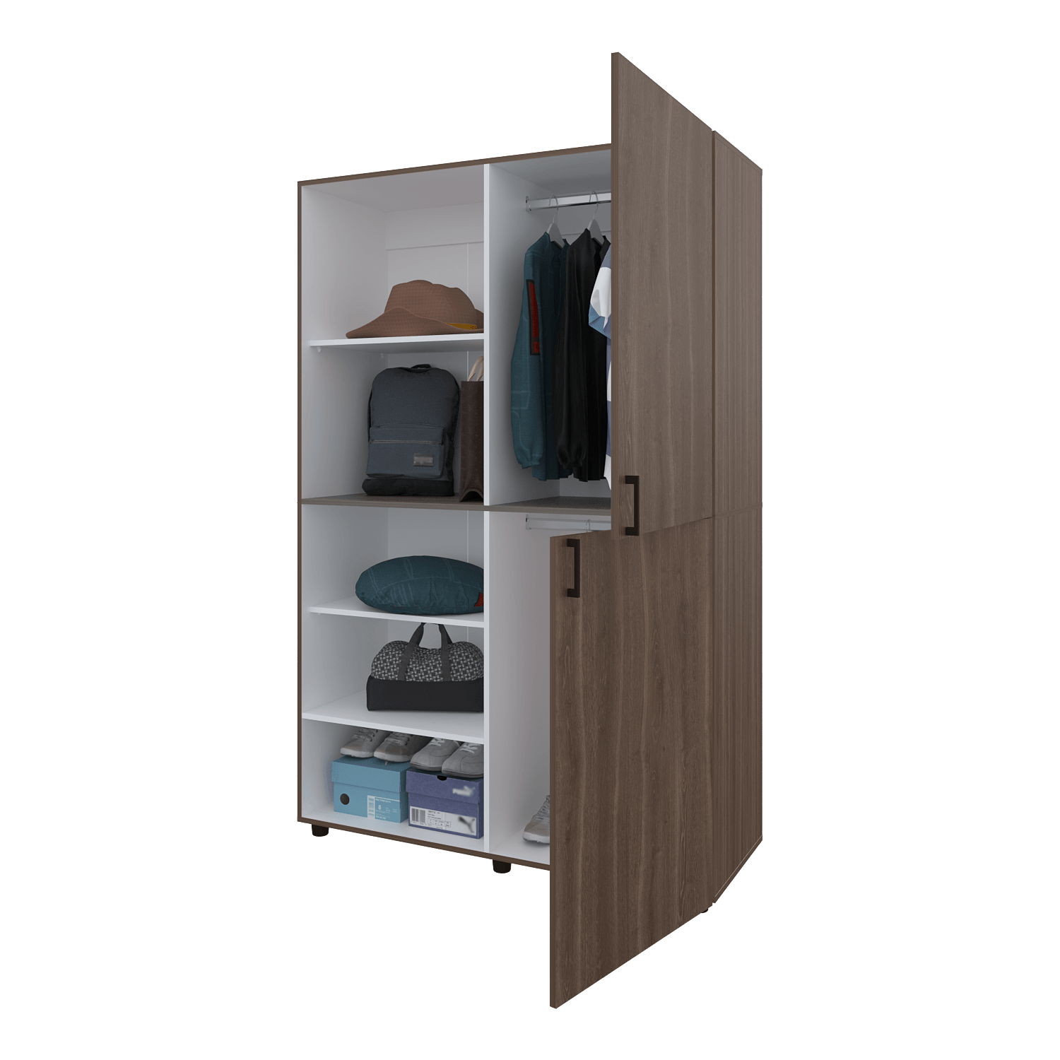 Closet Eco 120 184X120X46 Rta Milan + Blanco Zf