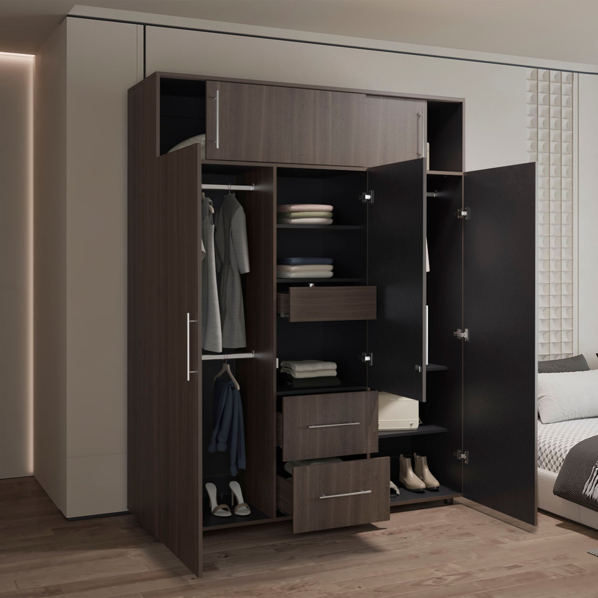 Closet Bigaf 204X160X50 Rta Milan Wengue