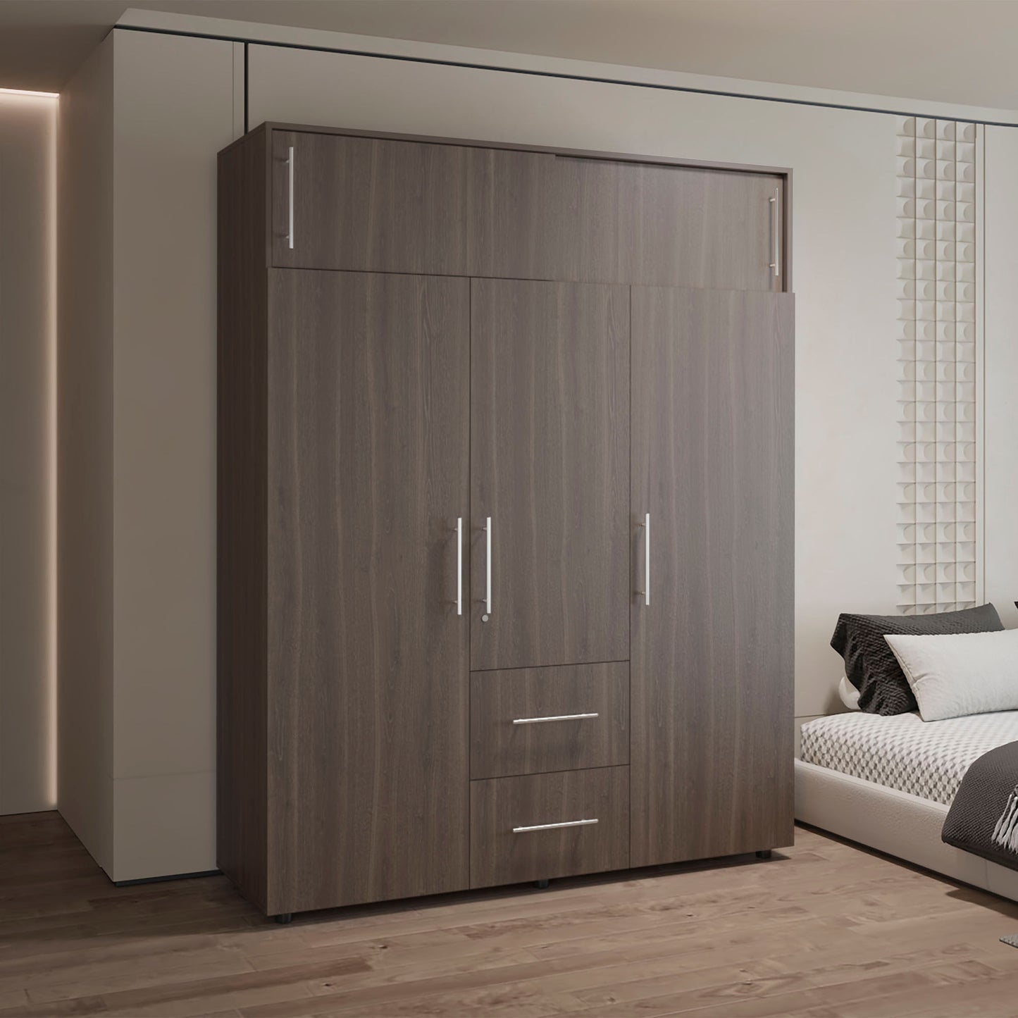 Closet Bigaf 204X160X50 Rta Milan Wengue