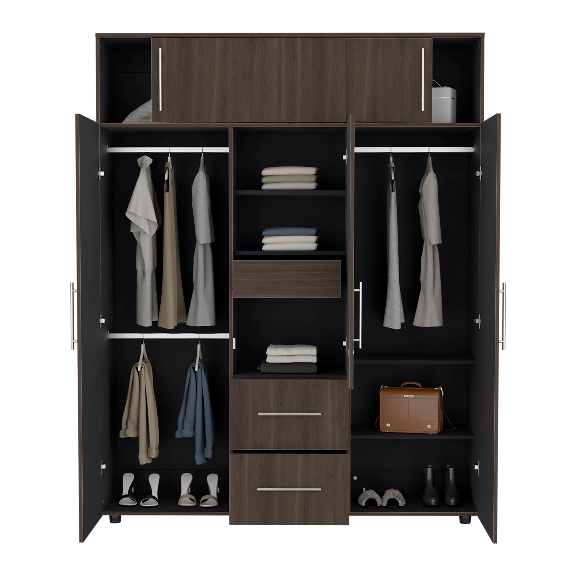 Closet Bigaf 204X160X50 Rta Milan Wengue