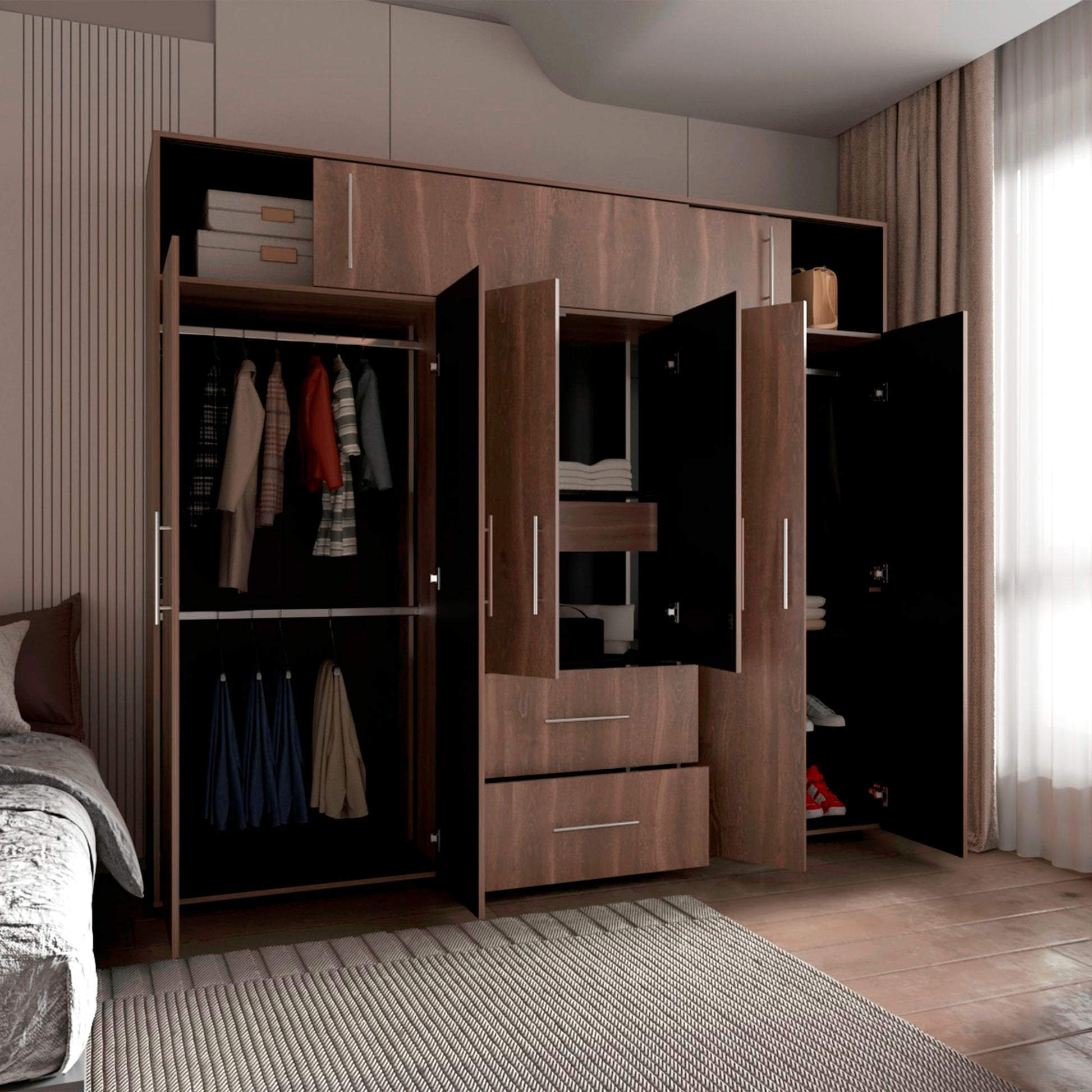 Closet Bigaf 230X204X50 Rta Milan Wengue