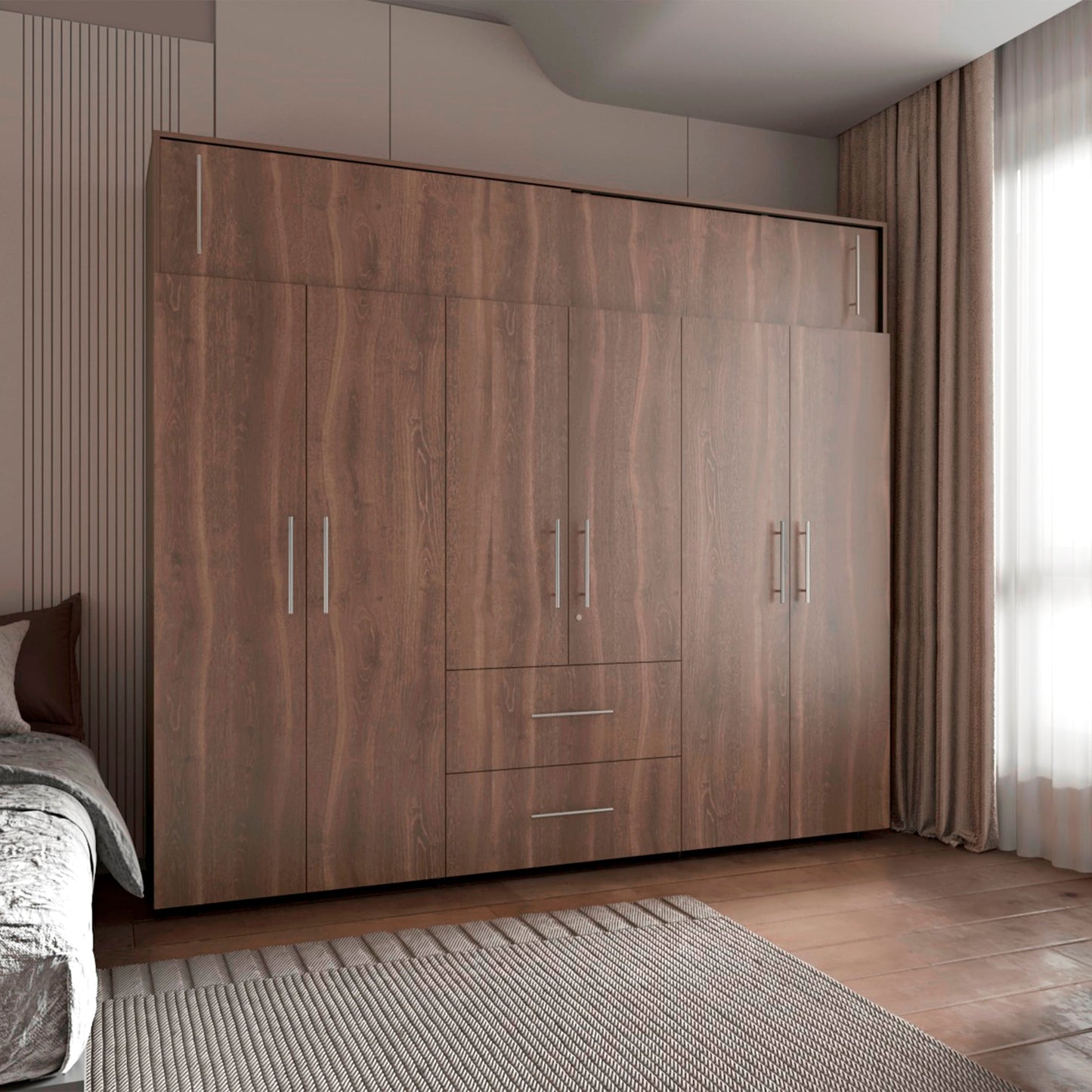 Closet Bigaf 230X204X50 Rta Milan Wengue
