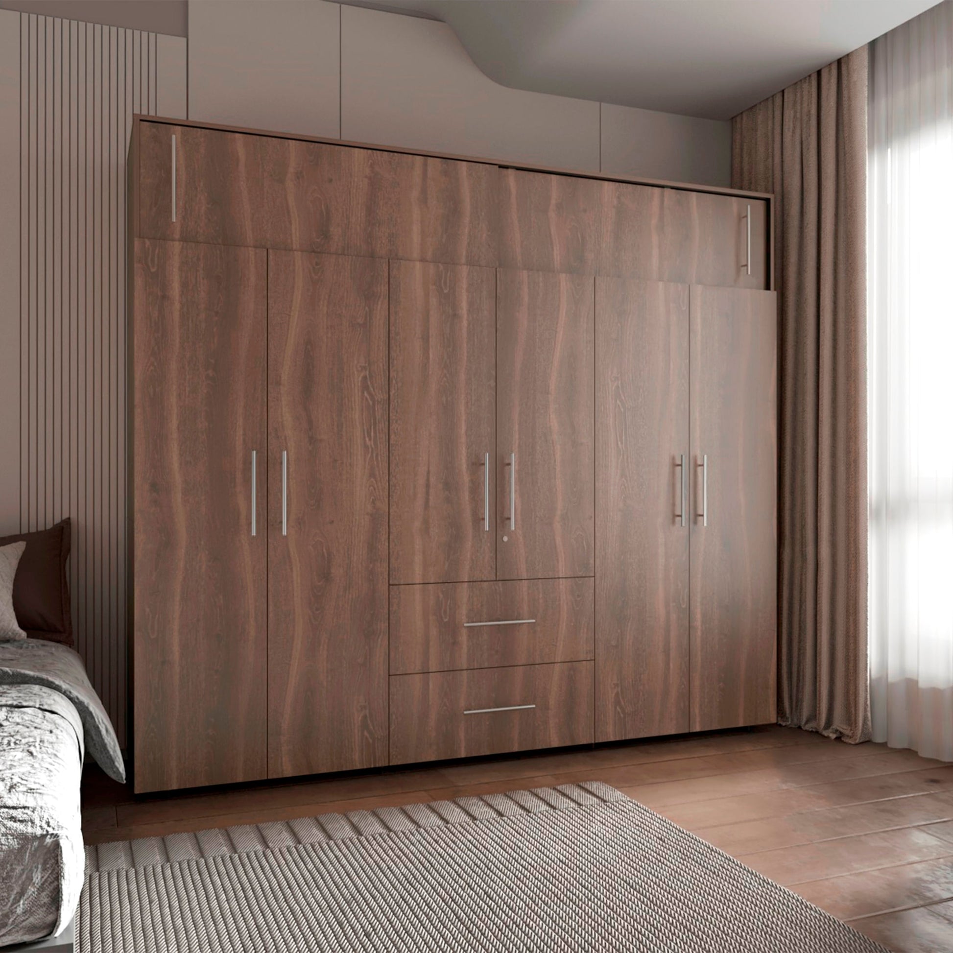 Closet Bigaf 230X204X50 Rta Milan Wengue