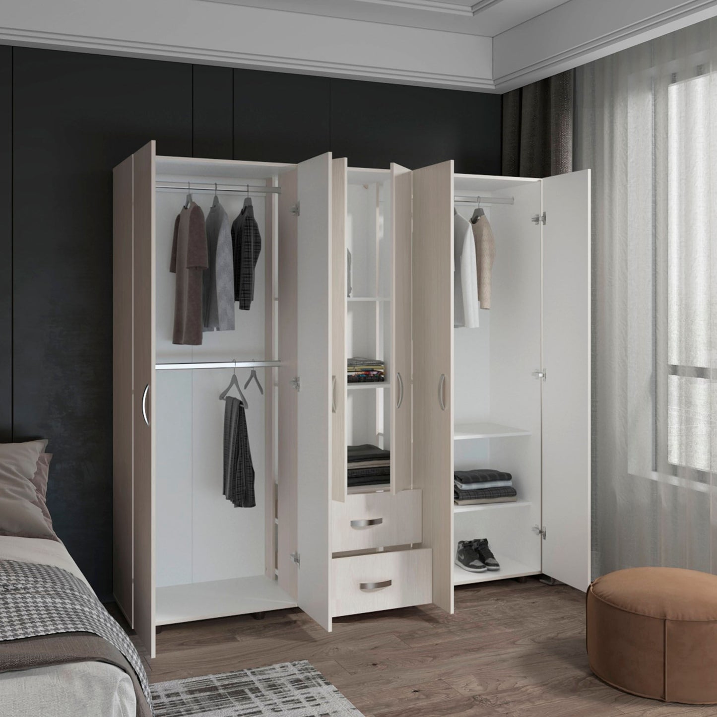 Closet Barilo 200X200X50 Rta Niebla Blanco
