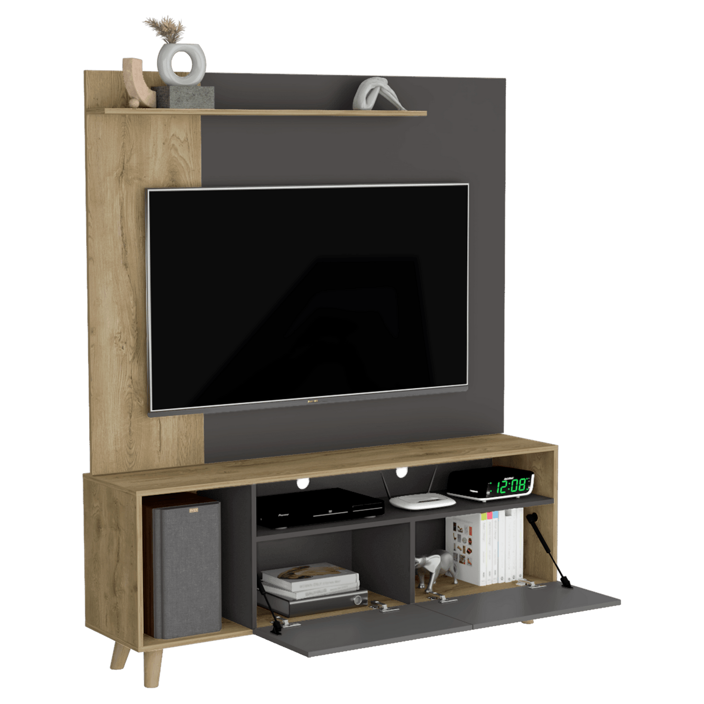 Centro De Entretenimiento Kalima Tv 60'' Rta Plomo Macadamia