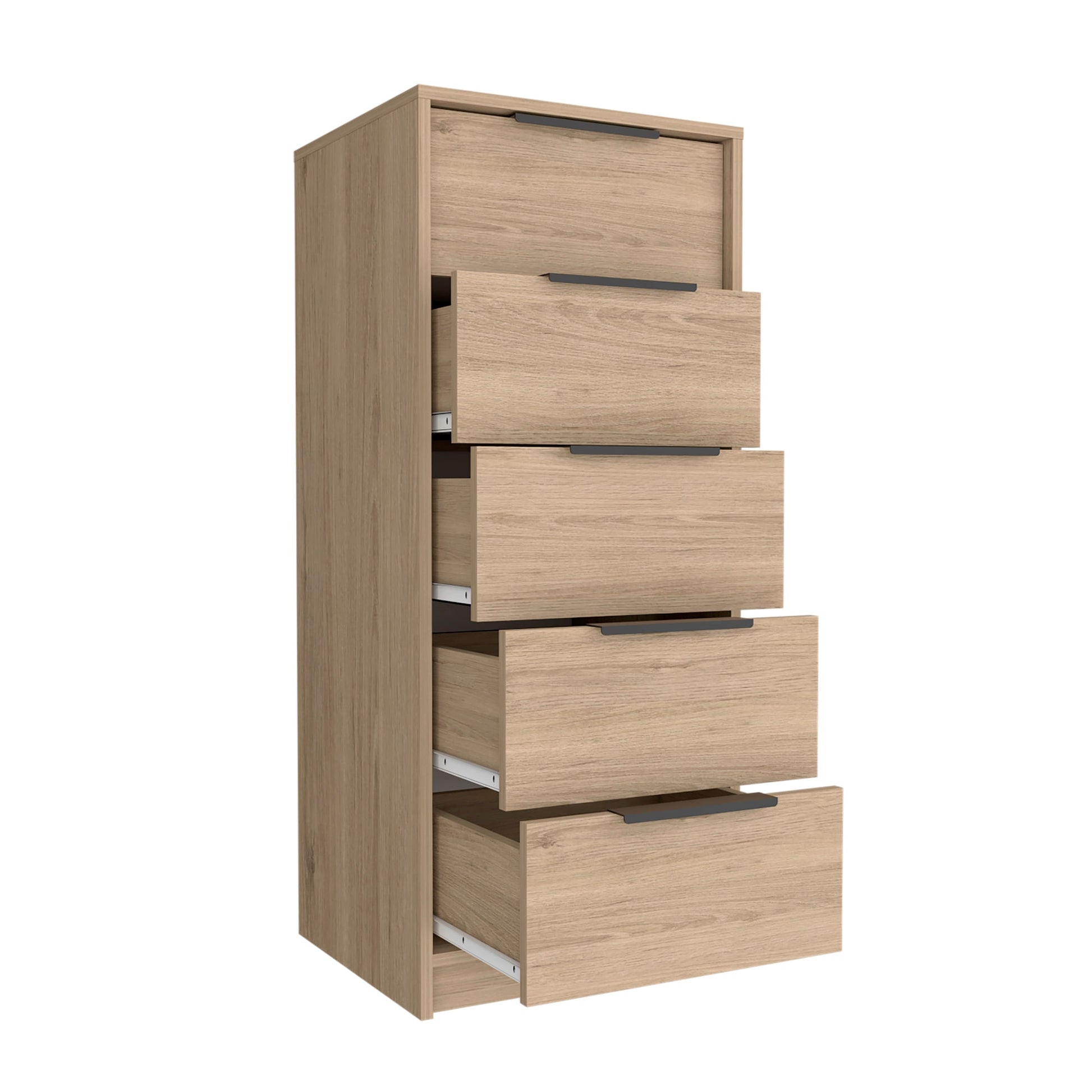 Comoda 5 Cajones Kaia Rta Rovere + Blanco