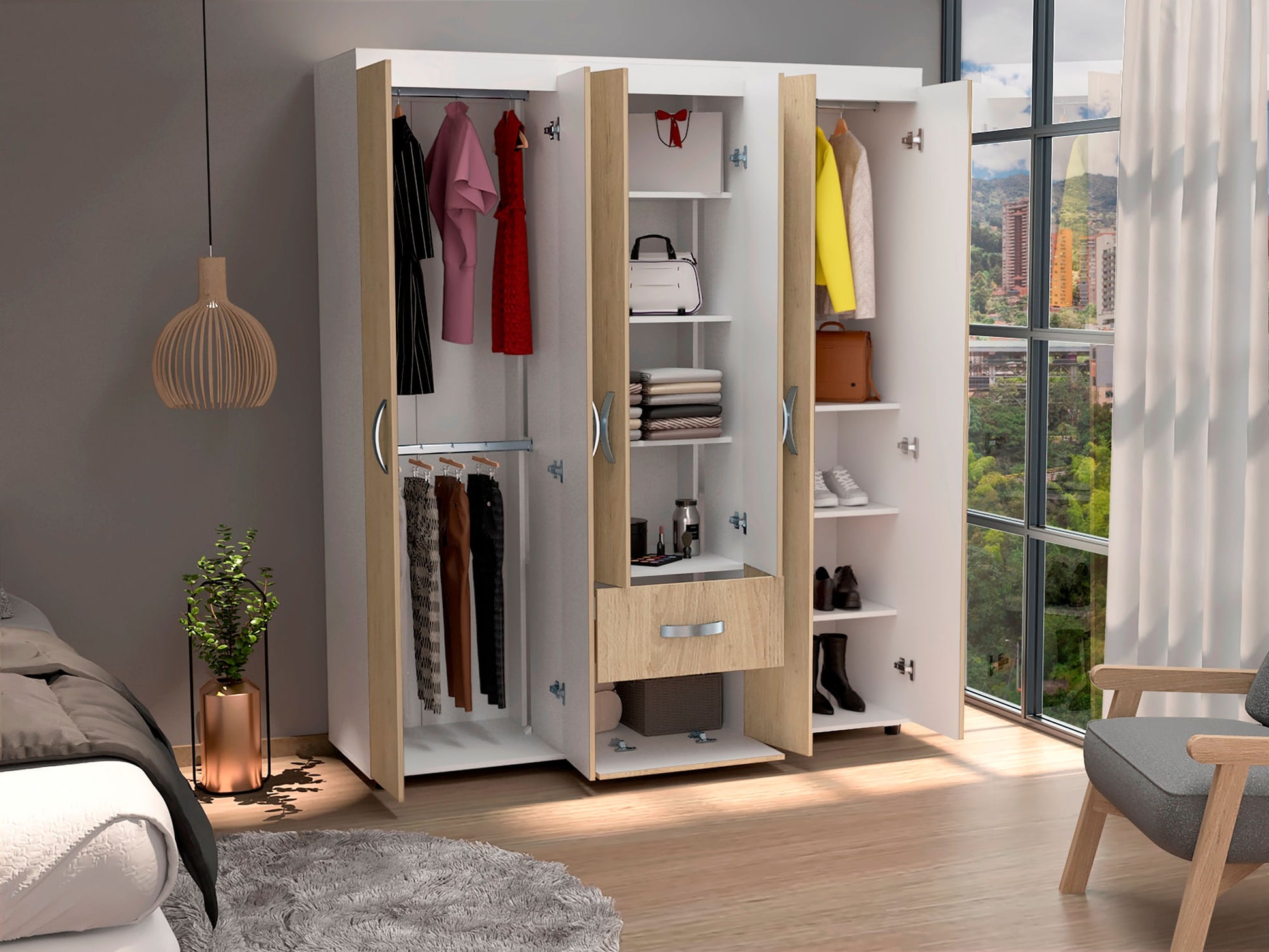 Closet Reve 200 Rovere Blanco Rta