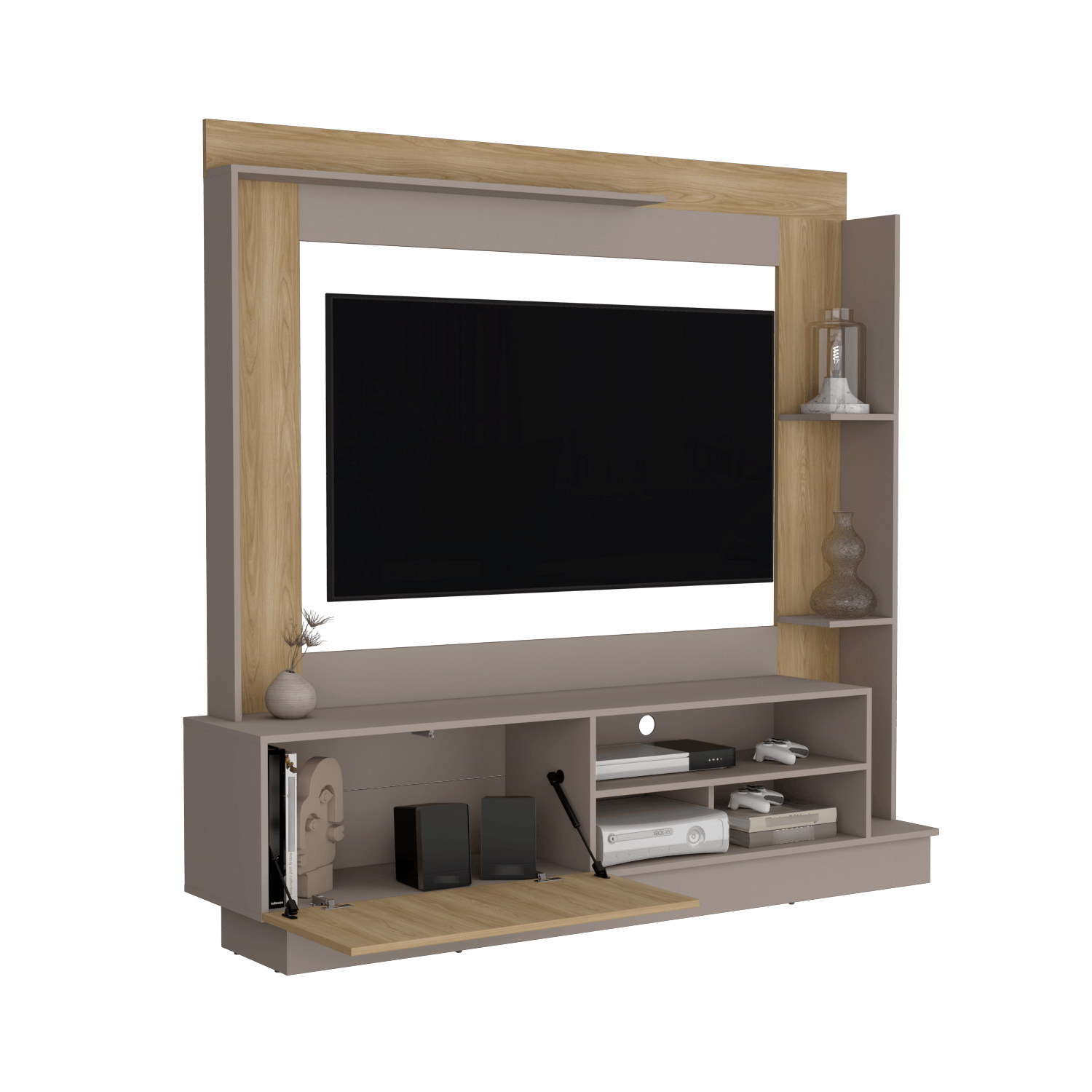 Centro De Entretenimiento Doha Tv 60'' Taupe Fresno Eu Rta