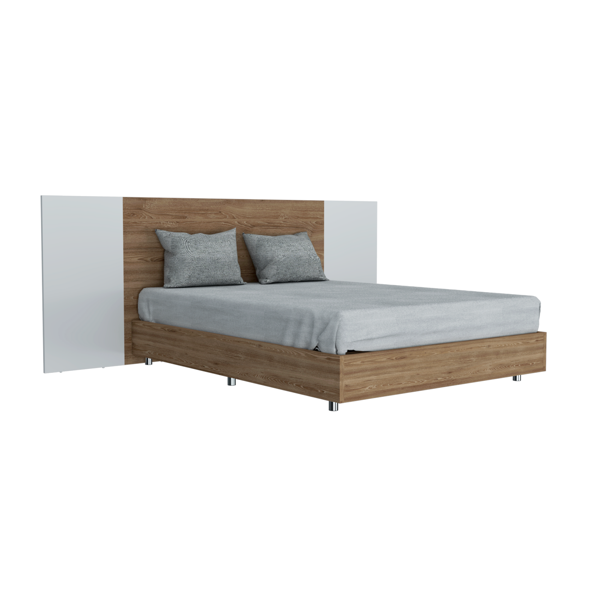 Cama 140 Nebraska Rta Miel + Blanco