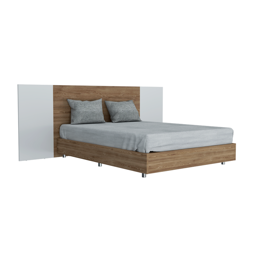 Cama 140 Nebraska Rta Miel + Blanco