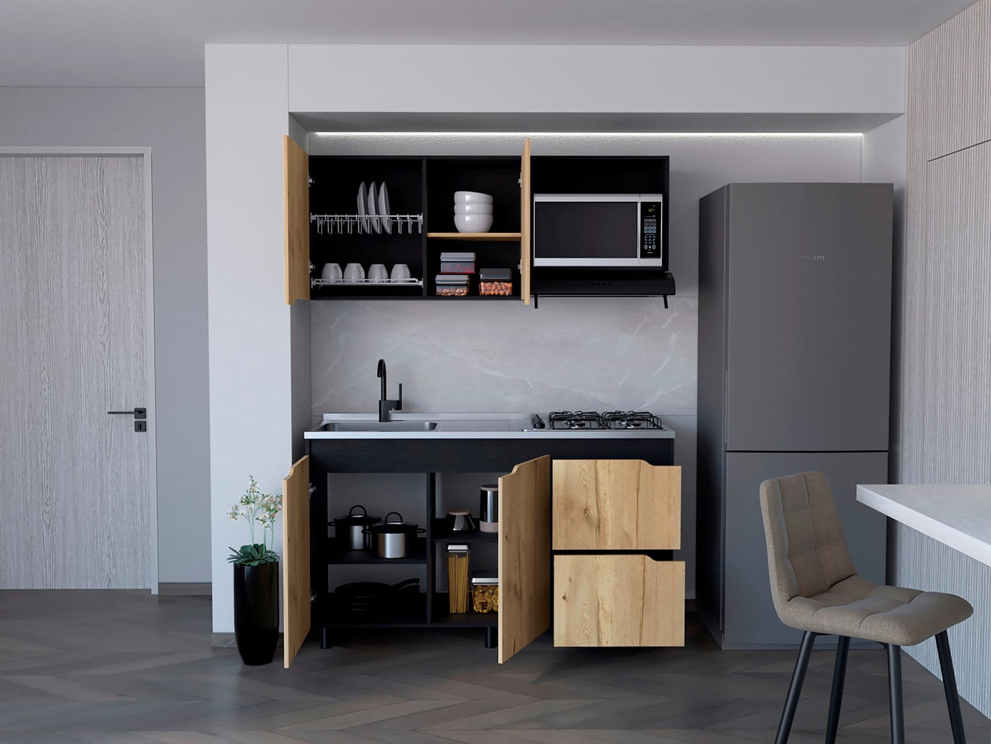 Cocina 150 Maui Meson Izq Duna Wengue Rta