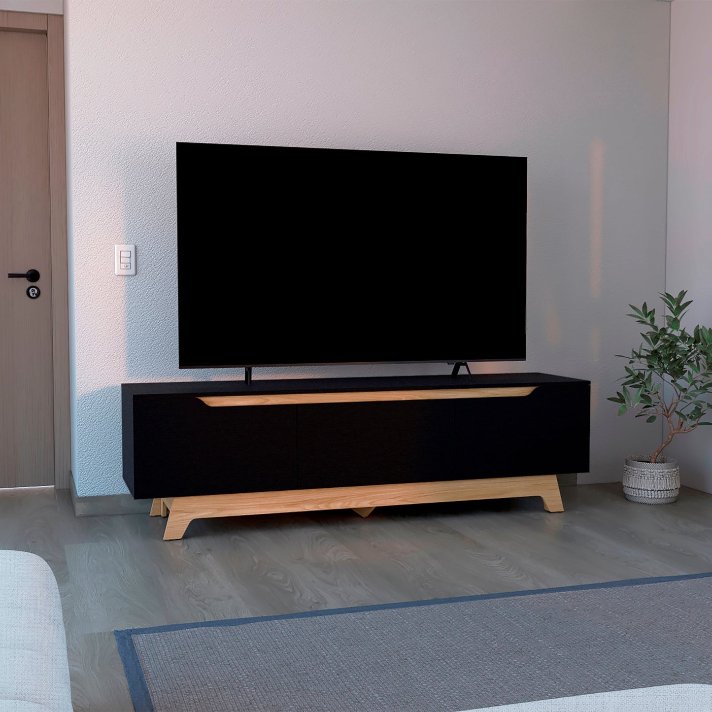Centro De Entretenimiento Woodall Tv 80'' 53X180X45 Rta Wengue Fresno