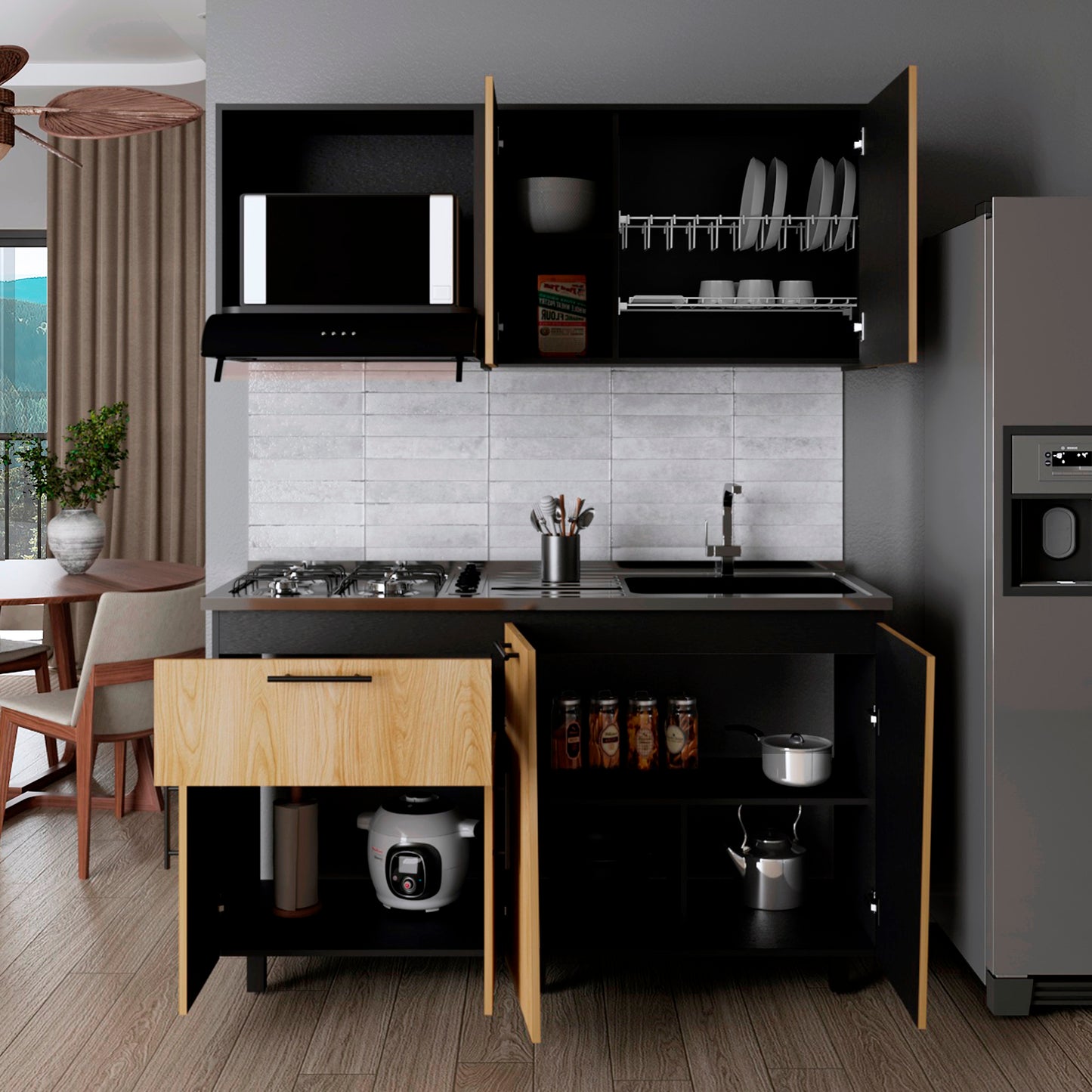 Cocina 1.50 Emilia Der Rta Wengue Fresno Wengue