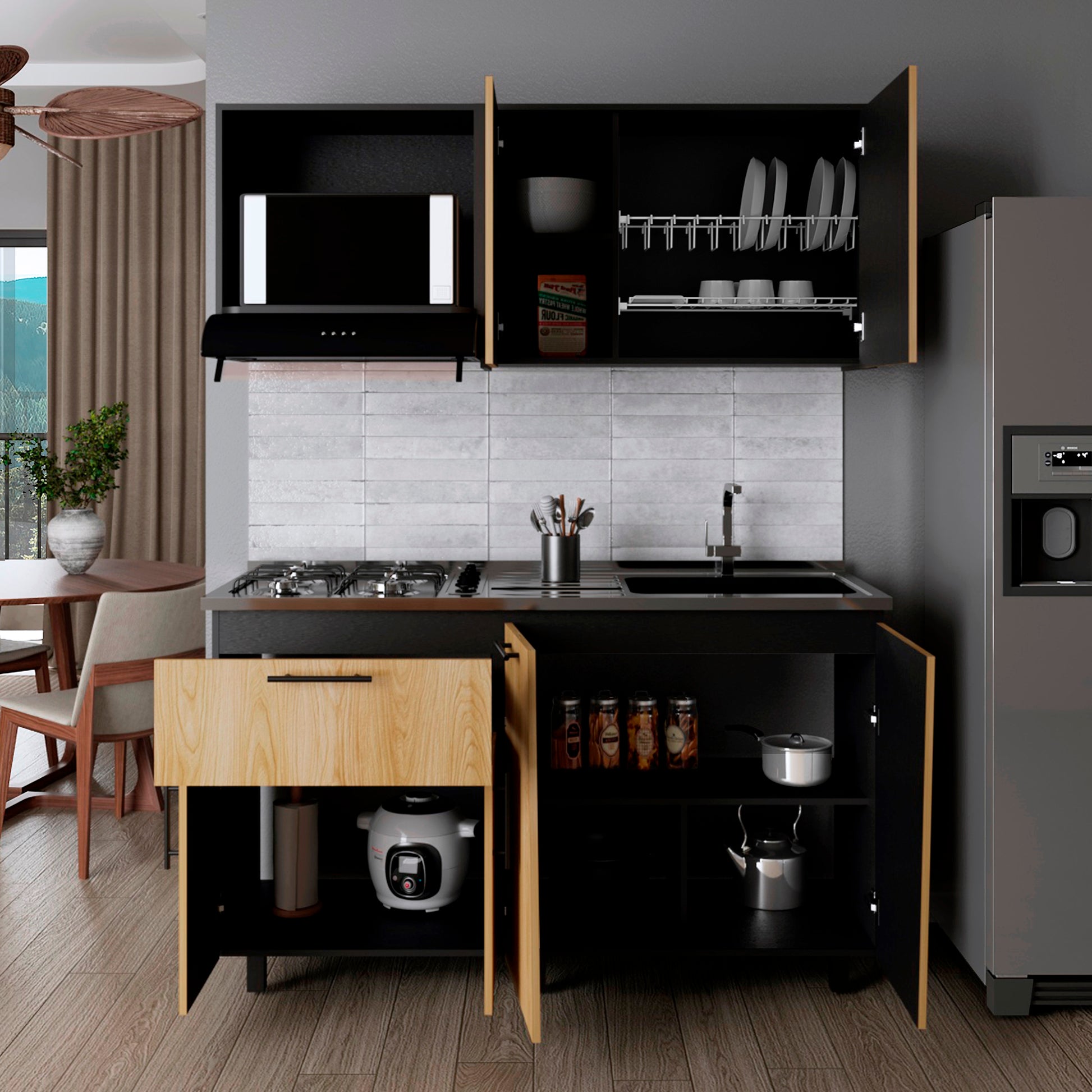 Cocina 1.50 Emilia Der Rta Wengue Fresno Wengue