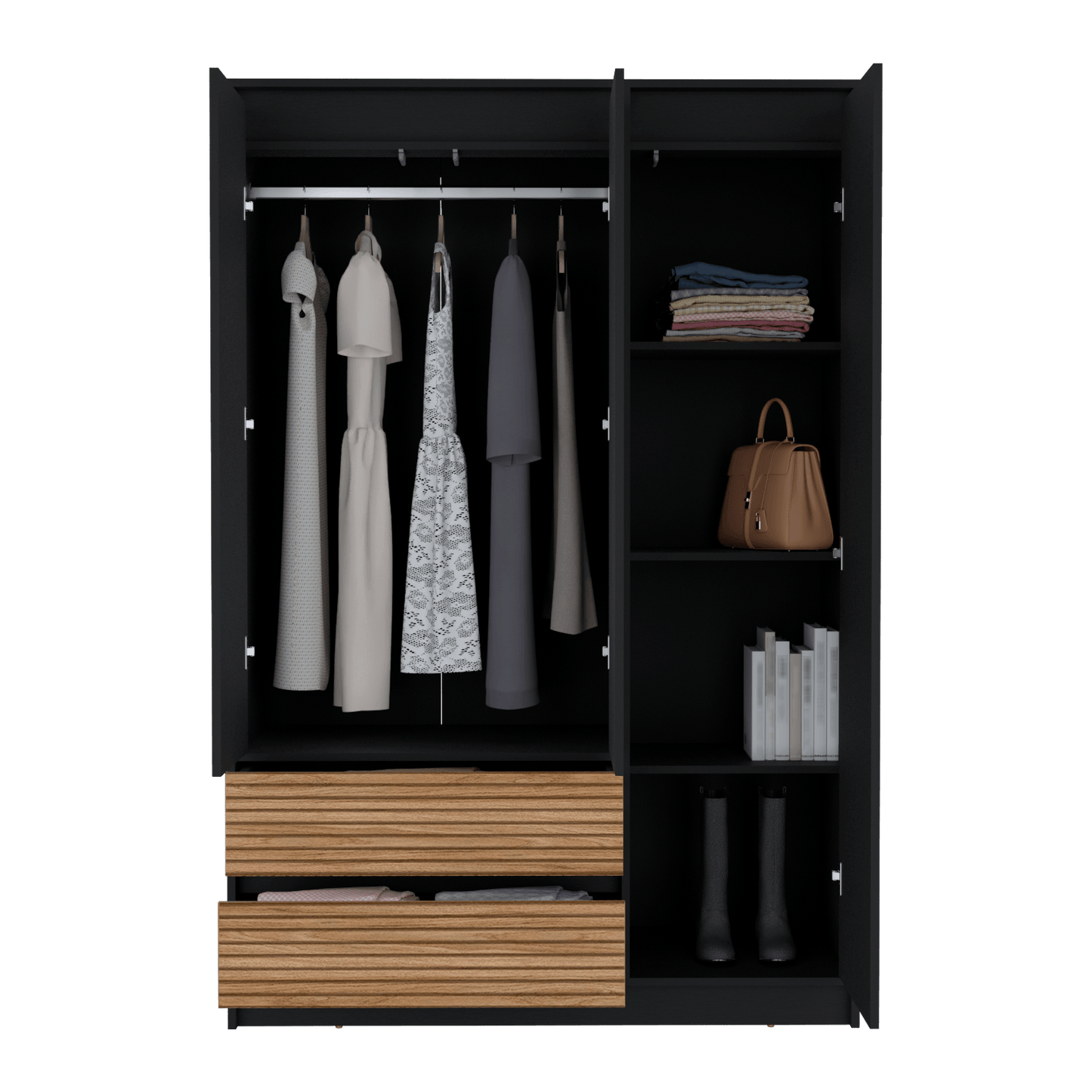 Closet 3 Puertas 2 Cajones Austin 180X120Rta Wengue Lenno